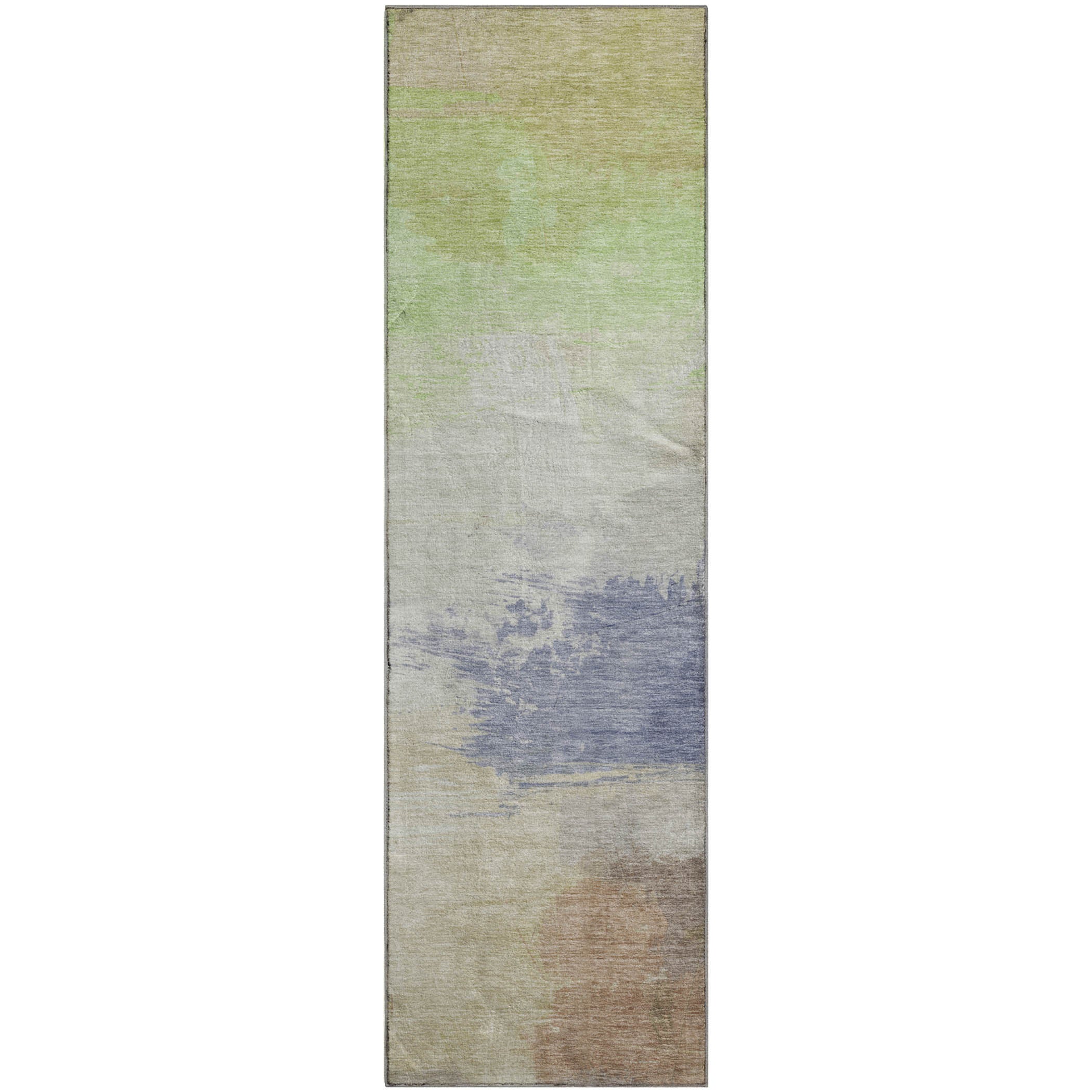 Nairobi Machine Washable Transitional Aloe Green Rug 2'3" x 7'6" #shape_Runner