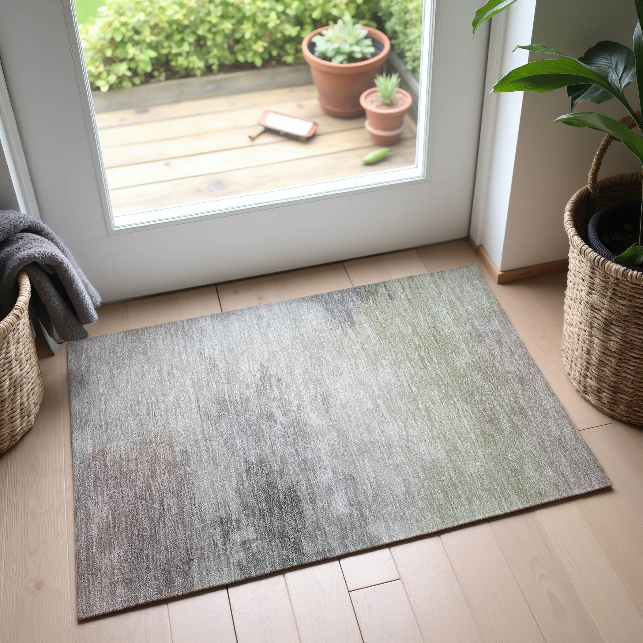 Nairobi Machine Washable Transitional Beige Brown Rug 1'8" x 2'6" #shape_Rectangle