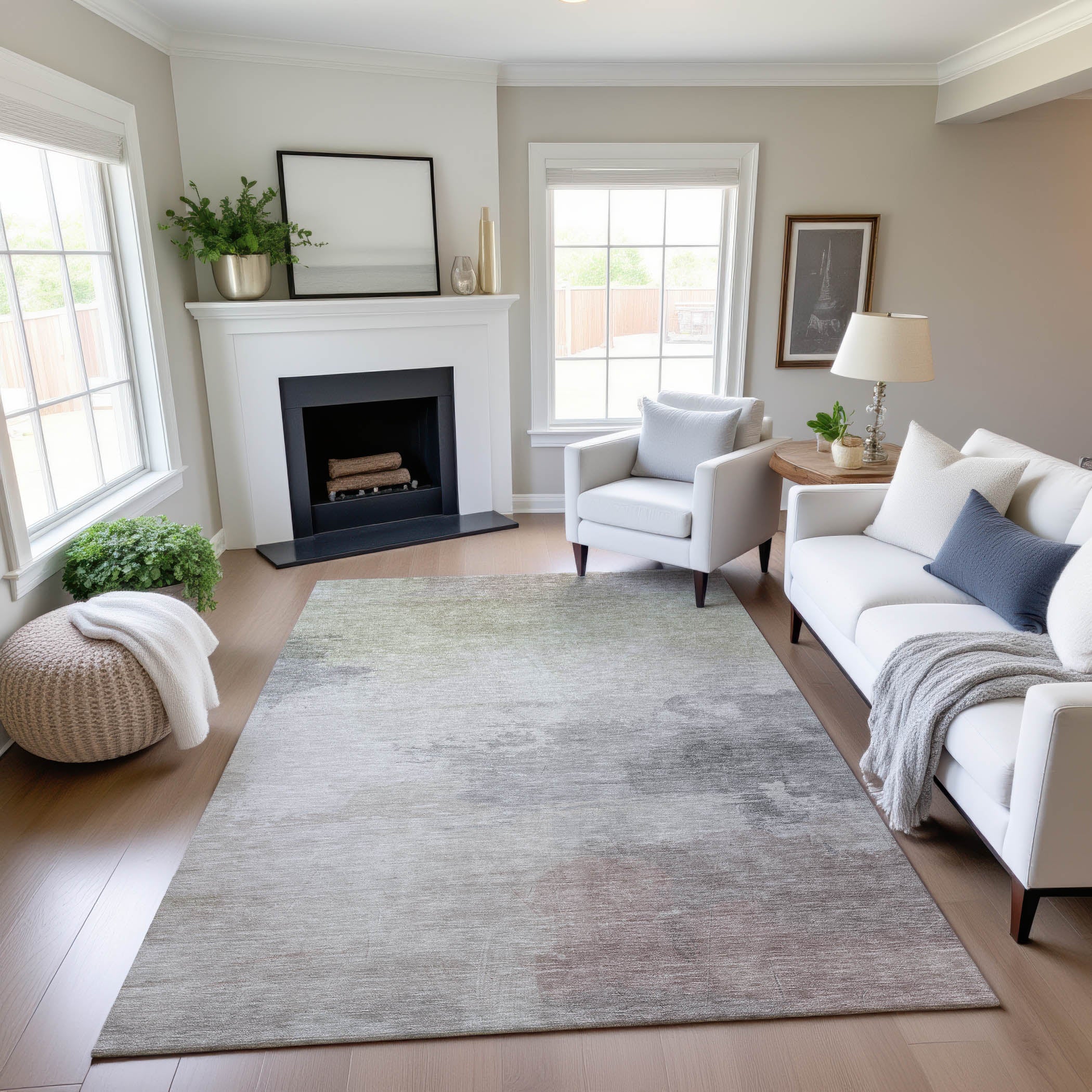 Nairobi Machine Washable Transitional Beige Brown Rug 2'6" x 3'10" #shape_Rectangle