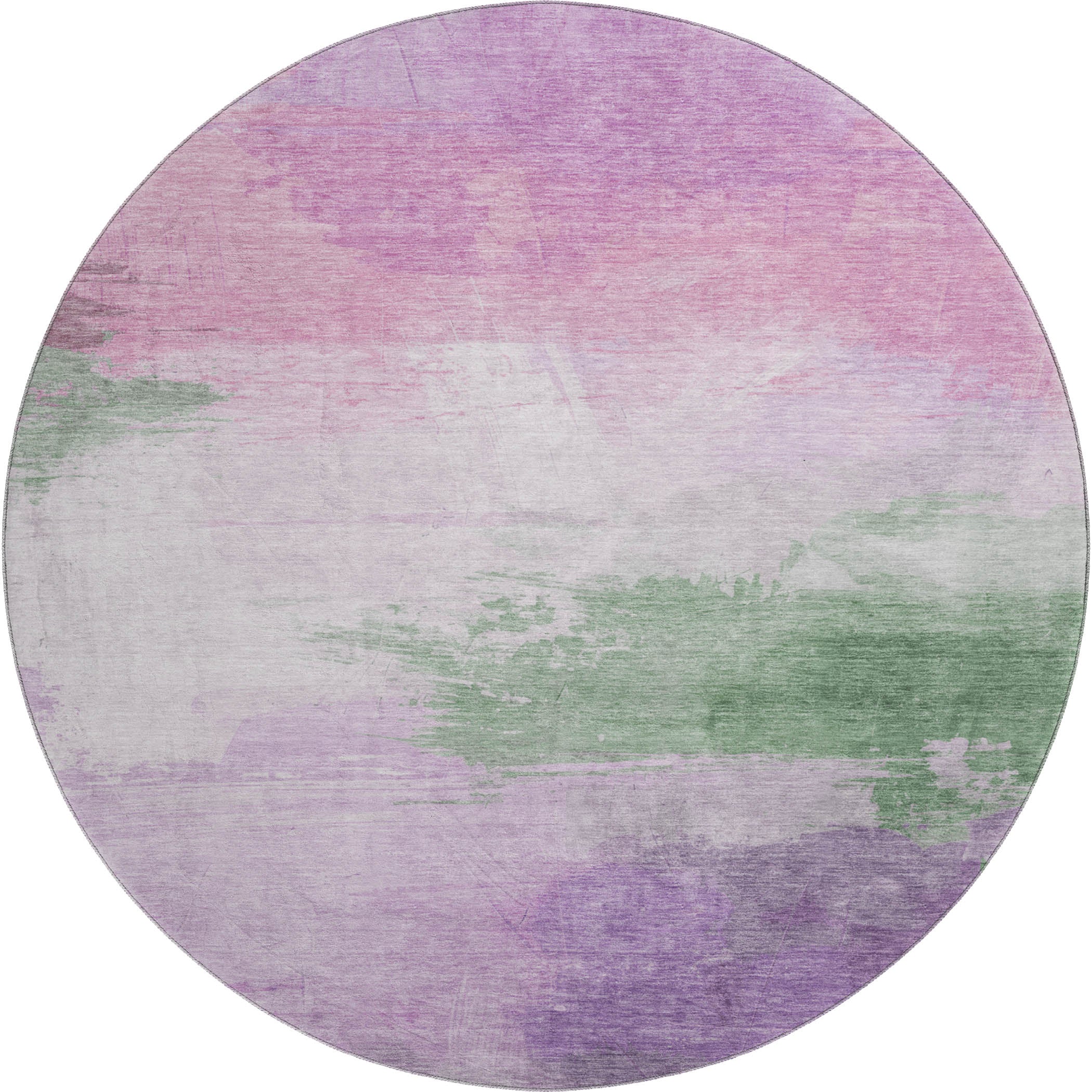 Nairobi Machine Washable Transitional Lilac Purple Rug 8' x 8' #shape_Round