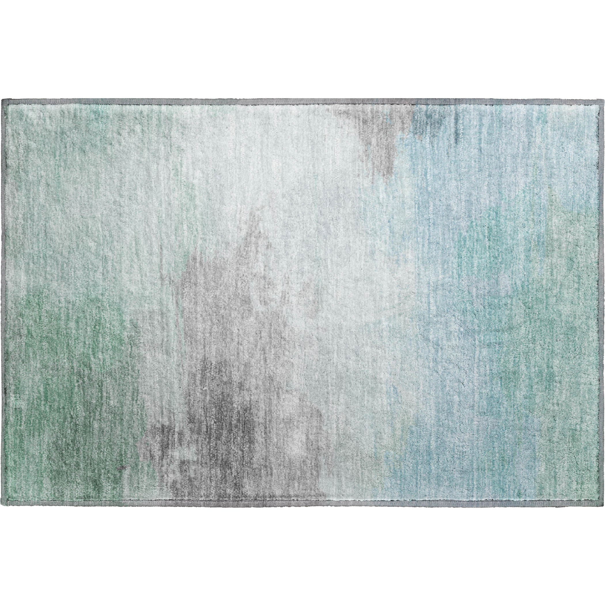 Nairobi Machine Washable Transitional Seafoam Blue Rug 1'8" x 2'6" #shape_Rectangle