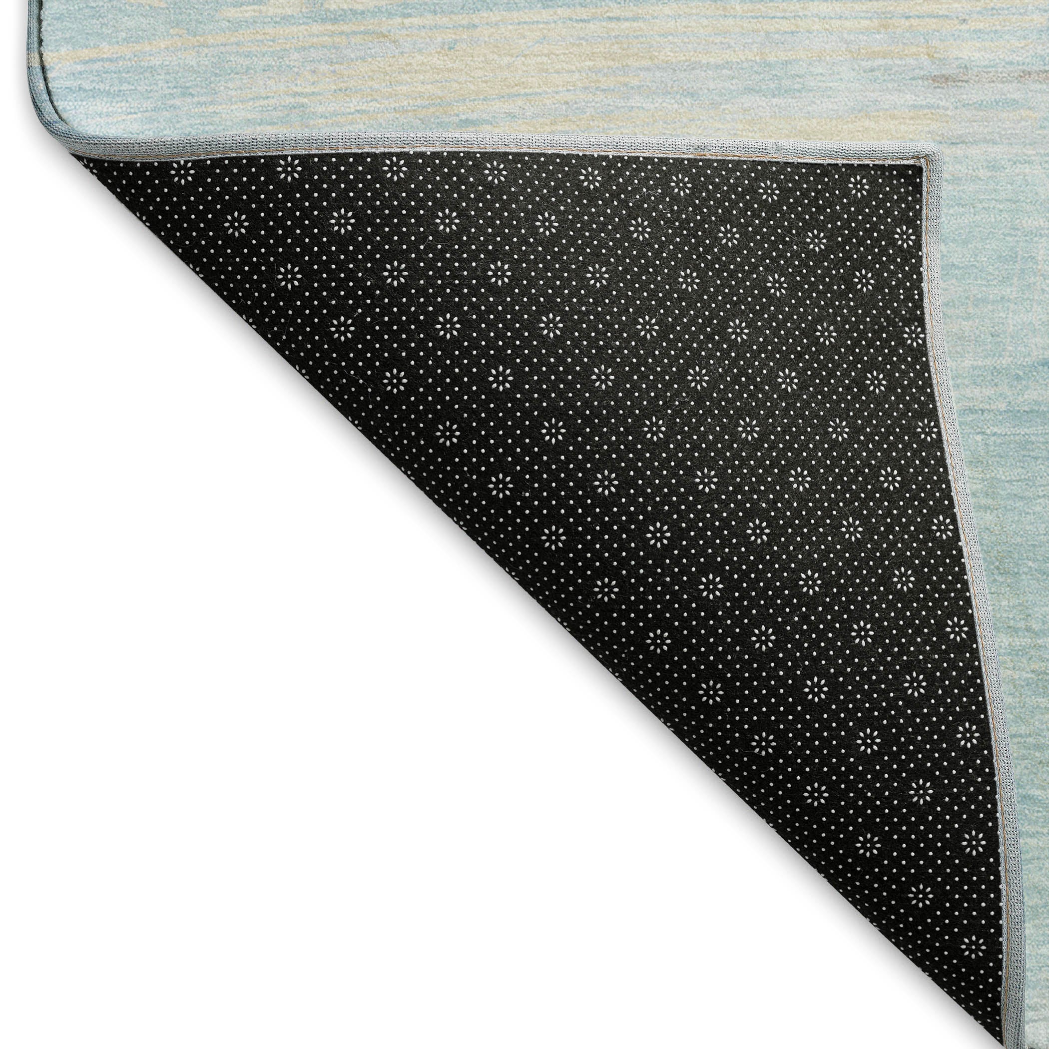 Nairobi Machine Washable Transitional Sky Blue Rug 1'8" x 2'6" #shape_Rectangle