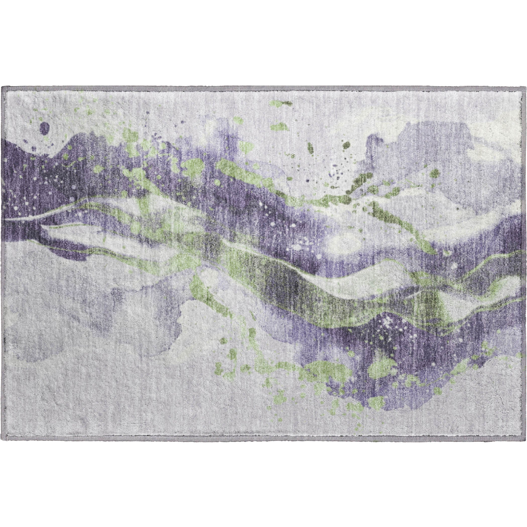 Mdina Machine Washable Transitional Purple Rug 1'8" x 2'6" #shape_Rectangle