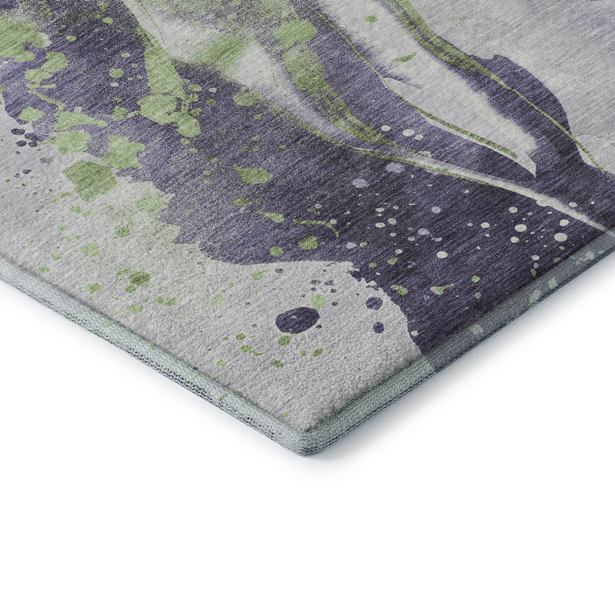 Mdina Machine Washable Transitional Purple Rug 1'8" x 2'6" #shape_Rectangle