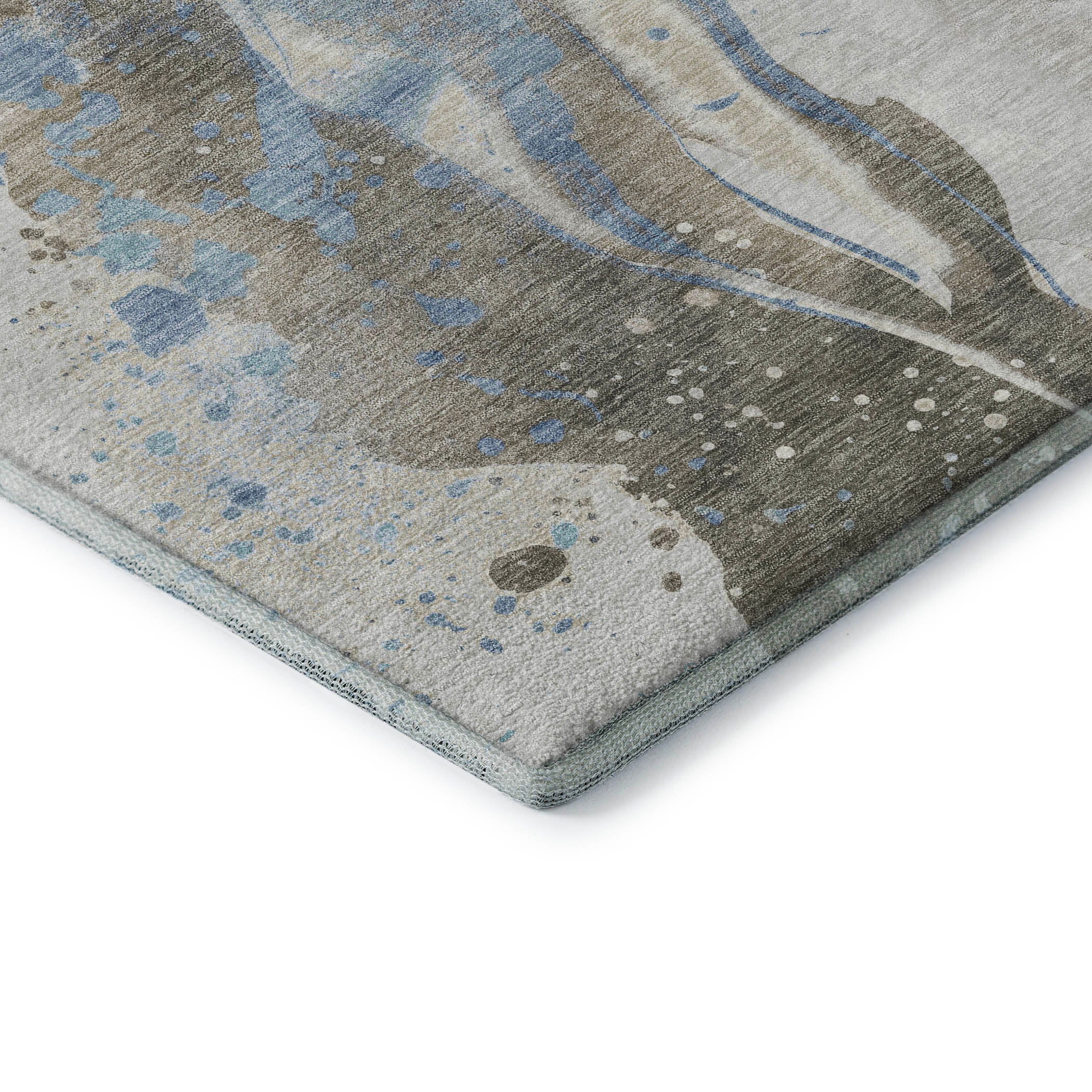 Mdina Machine Washable Transitional Taupe Brown Rug 1'8" x 2'6" #shape_Rectangle