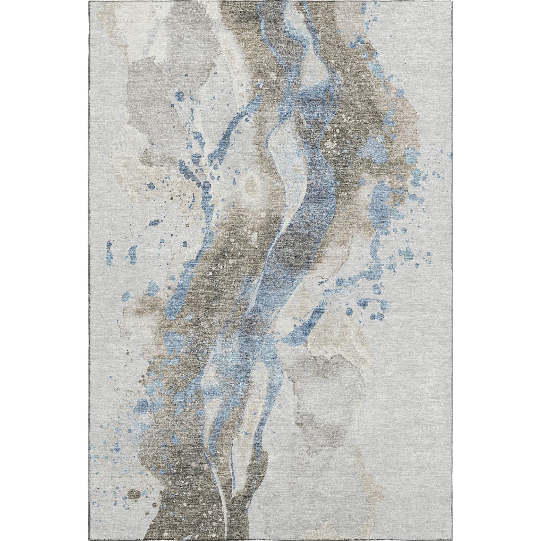 Mdina Machine Washable Transitional Taupe Brown Rug 2'6" x 3'10" #shape_Rectangle