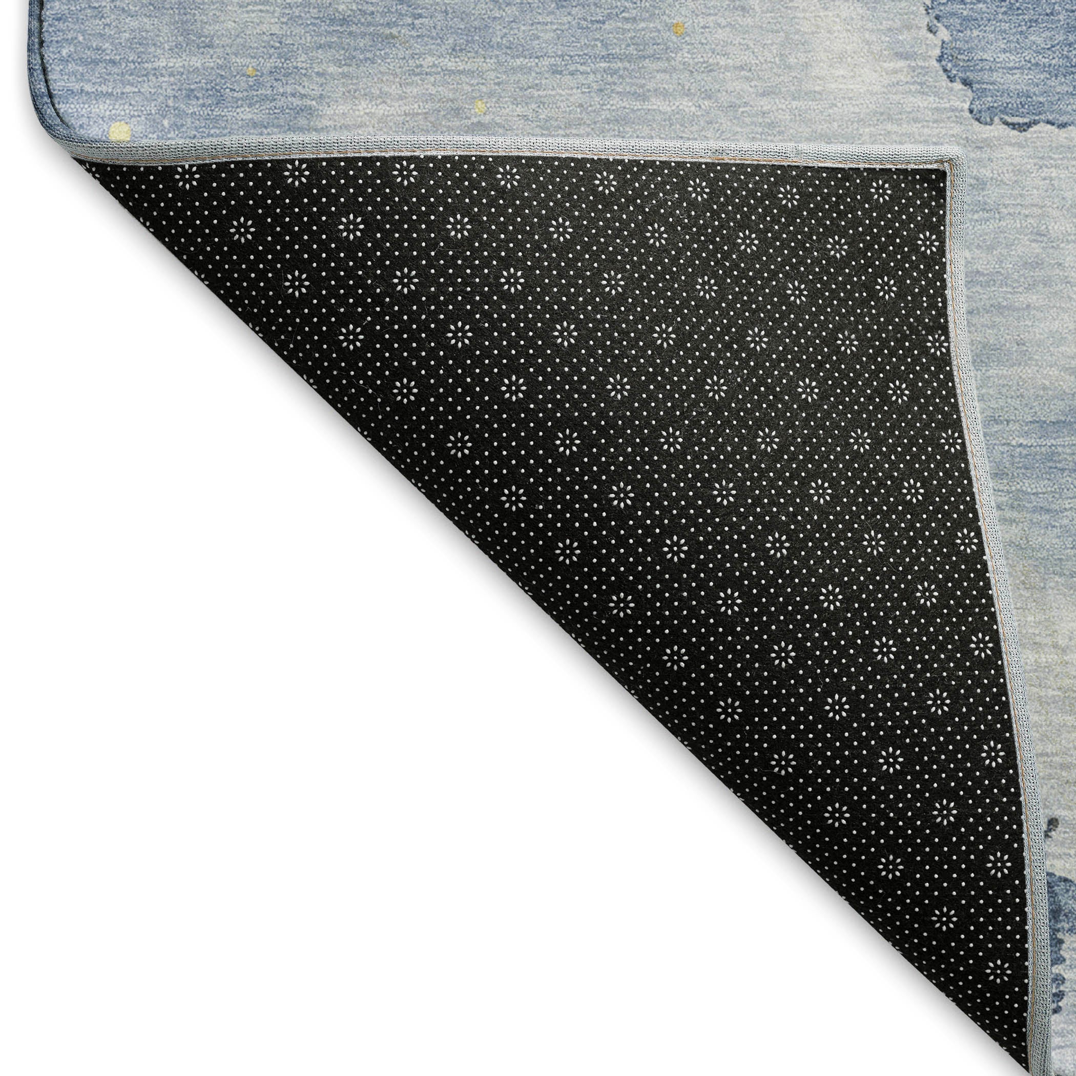 Seville Machine Washable Transitional Blue Rug 1'8" x 2'6" #shape_Rectangle