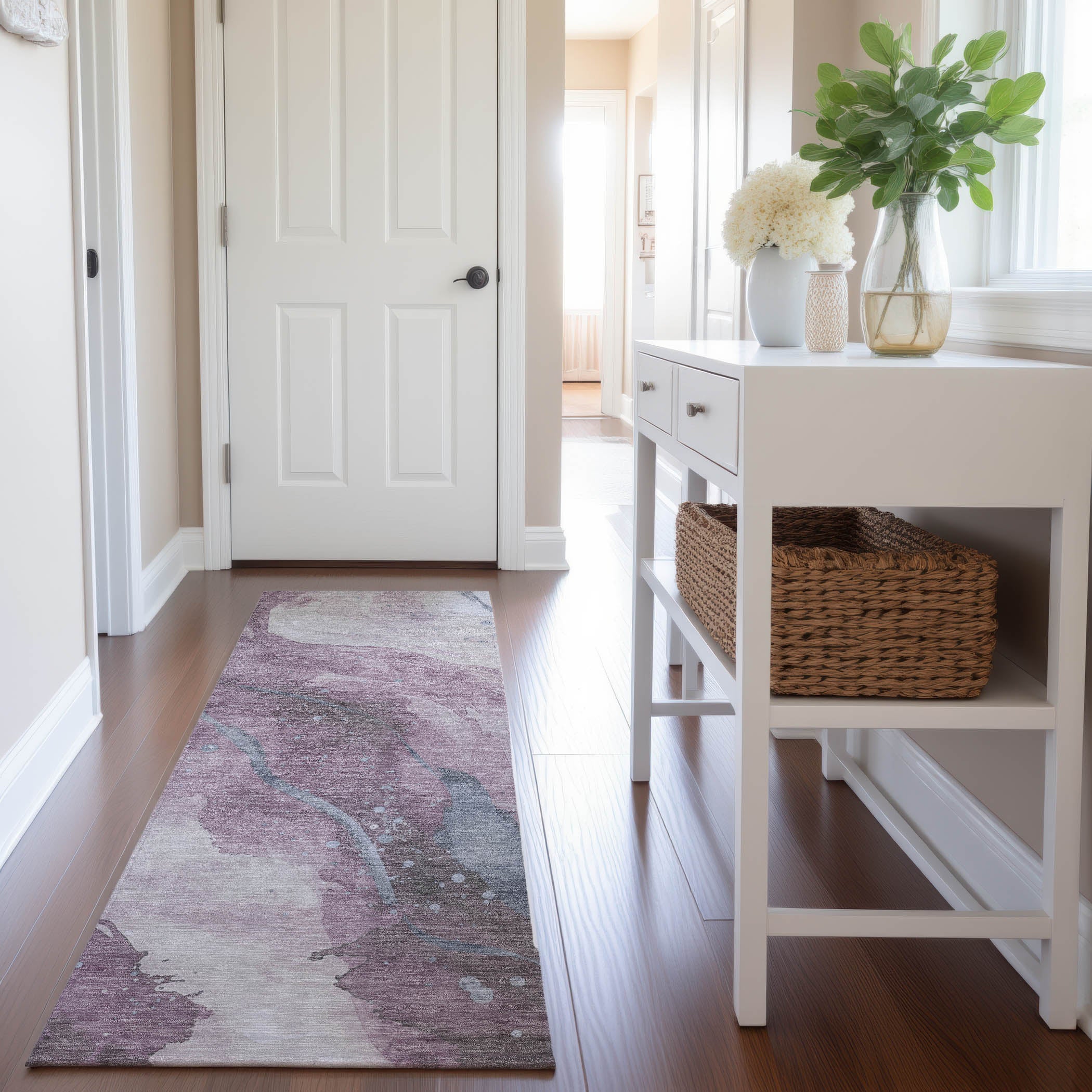Seville Machine Washable Transitional Lavender Purple Rug 2'3" x 7'6" #shape_Runner