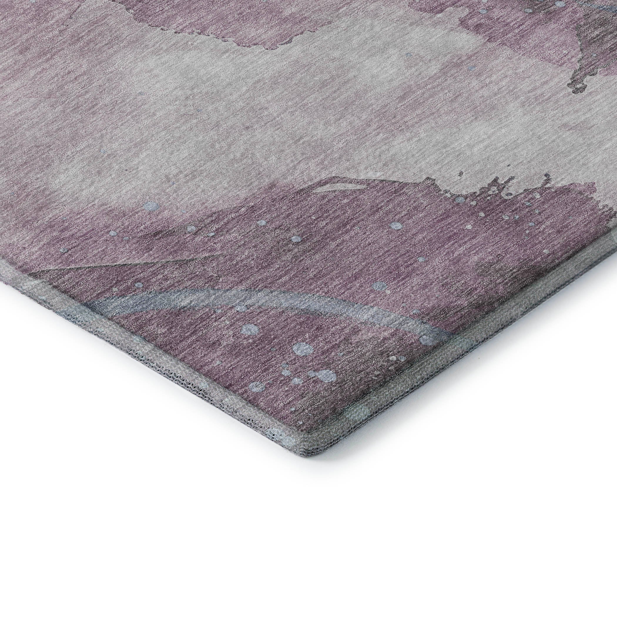 Seville Machine Washable Transitional Lavender Purple Rug 1'8" x 2'6" #shape_Rectangle