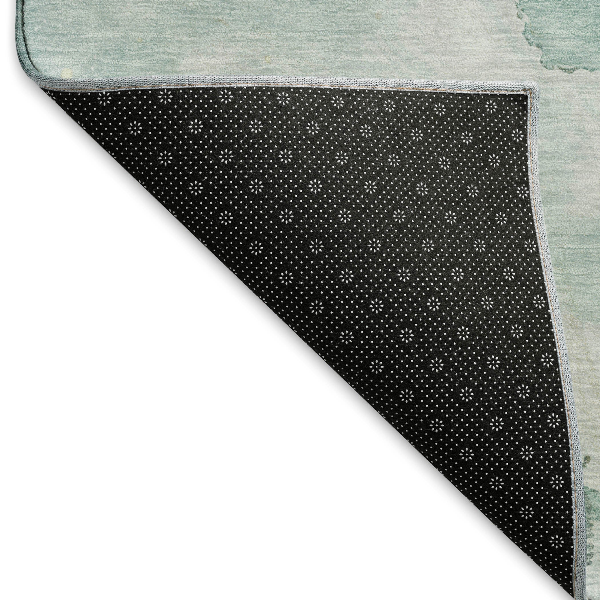 Seville Machine Washable Transitional Teal Rug 1'8" x 2'6" #shape_Rectangle