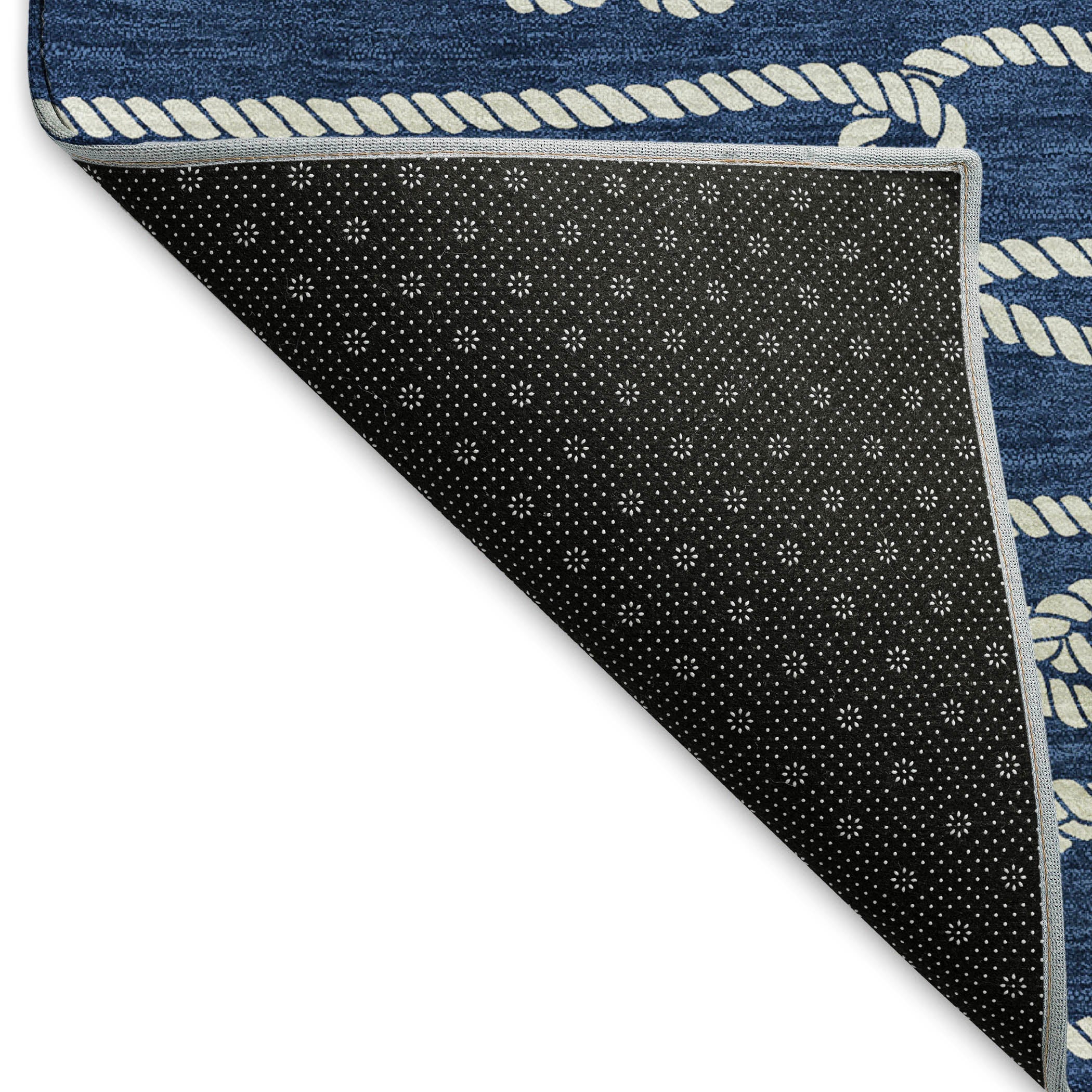 Reykjavik Machine Washable Coastal Navy Blue Rug 1'8" x 2'6" #shape_Rectangle