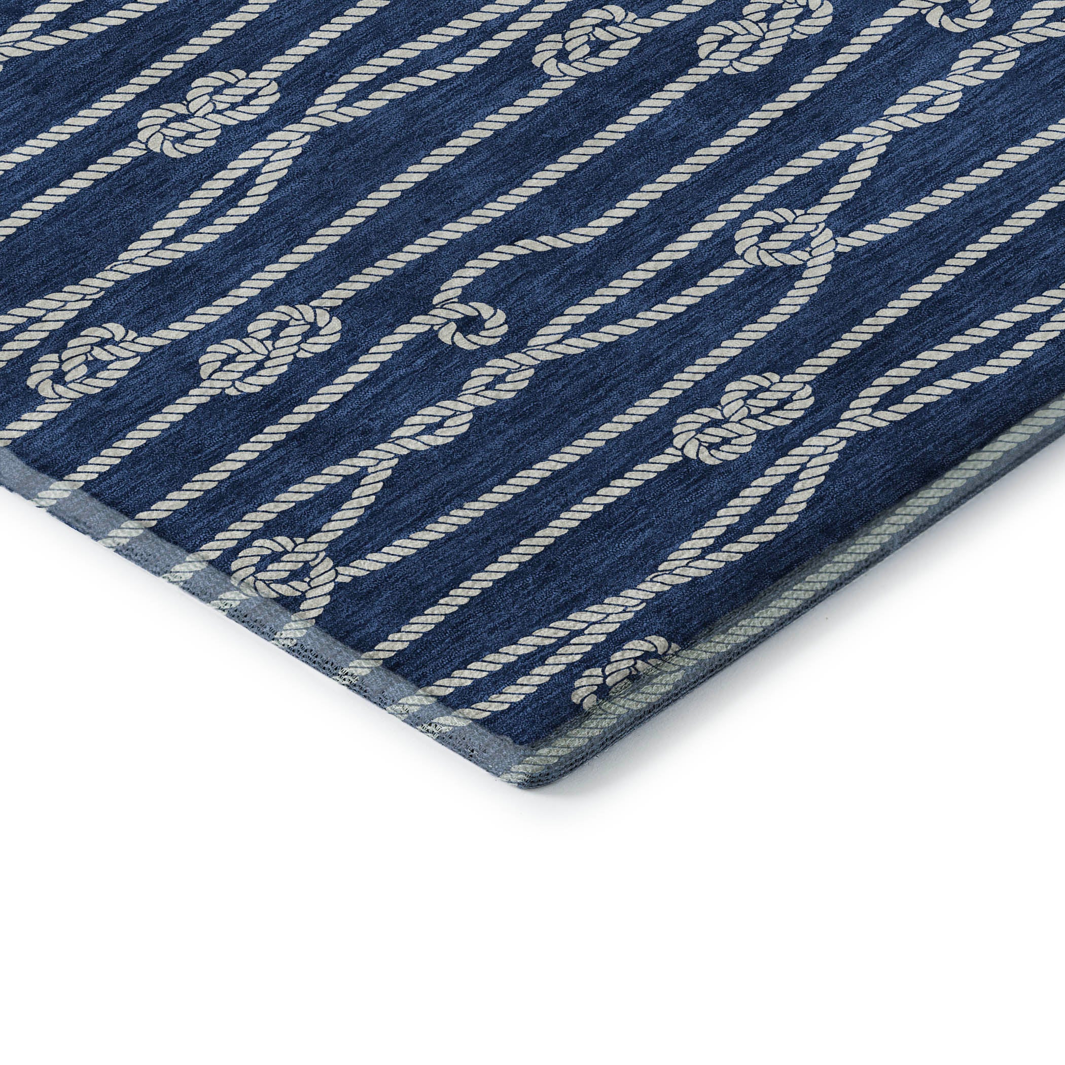 Reykjavik Machine Washable Coastal Navy Blue Rug 1'8" x 2'6" #shape_Rectangle