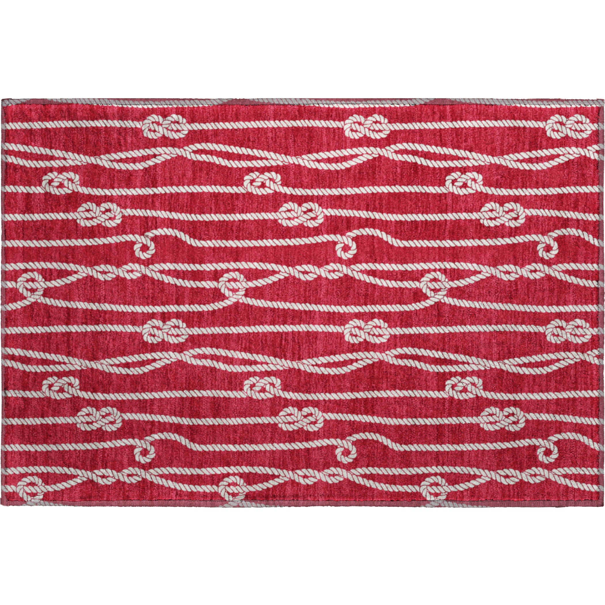 Reykjavik Machine Washable Coastal Red Rug 1'8" x 2'6" #shape_Rectangle