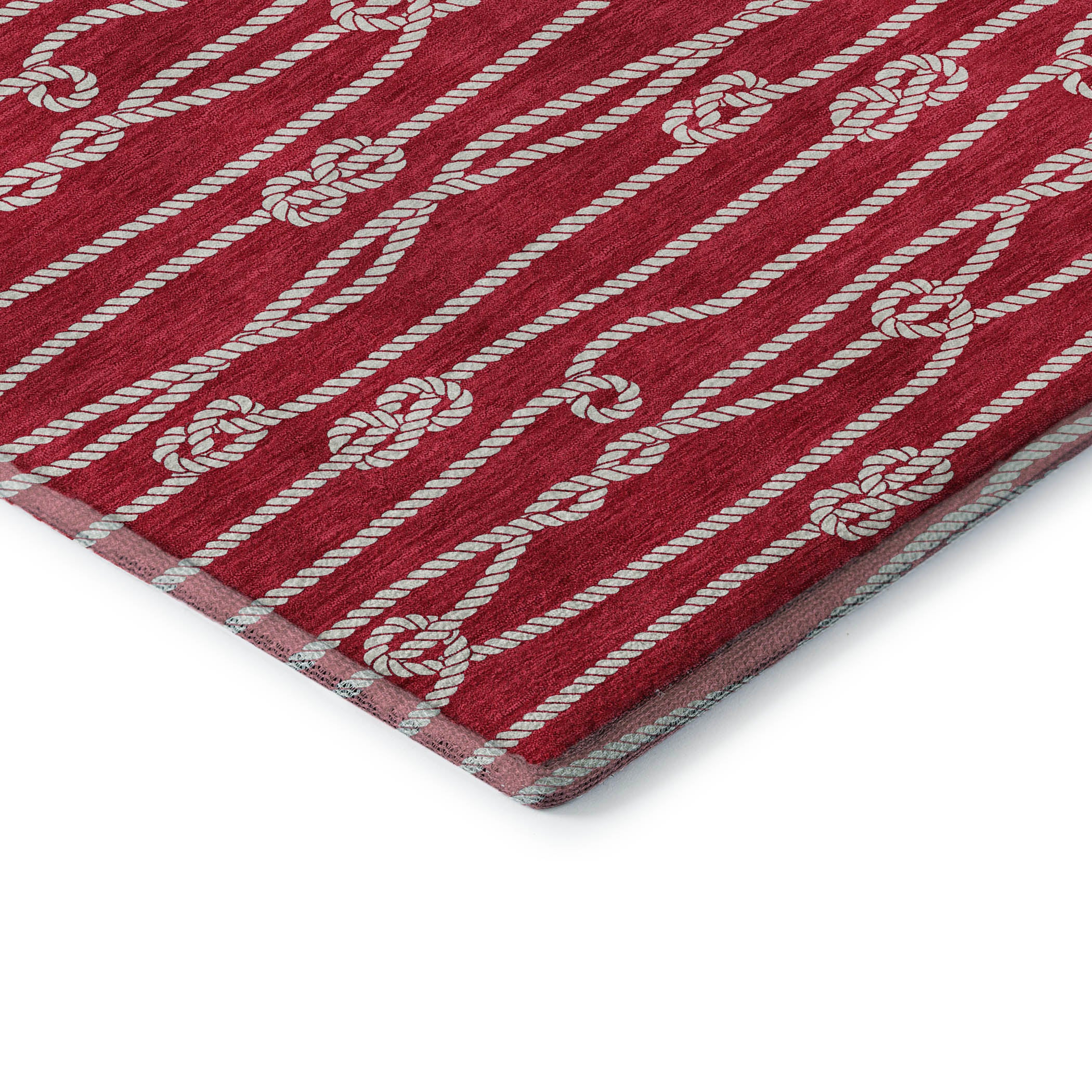 Reykjavik Machine Washable Coastal Red Rug 1'8" x 2'6" #shape_Rectangle
