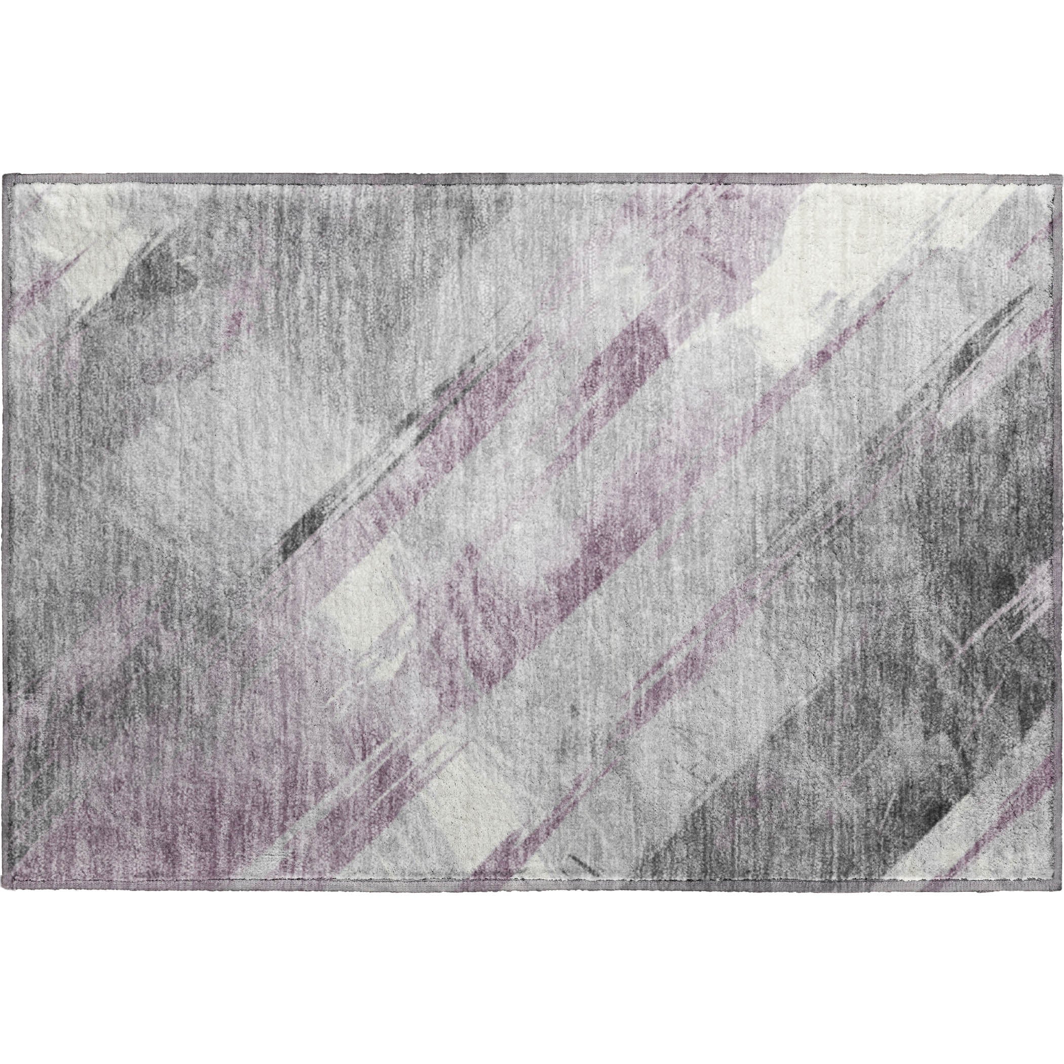 Seoul Machine Washable Transitional Lavender Purple Rug 1'8" x 2'6" #shape_Rectangle