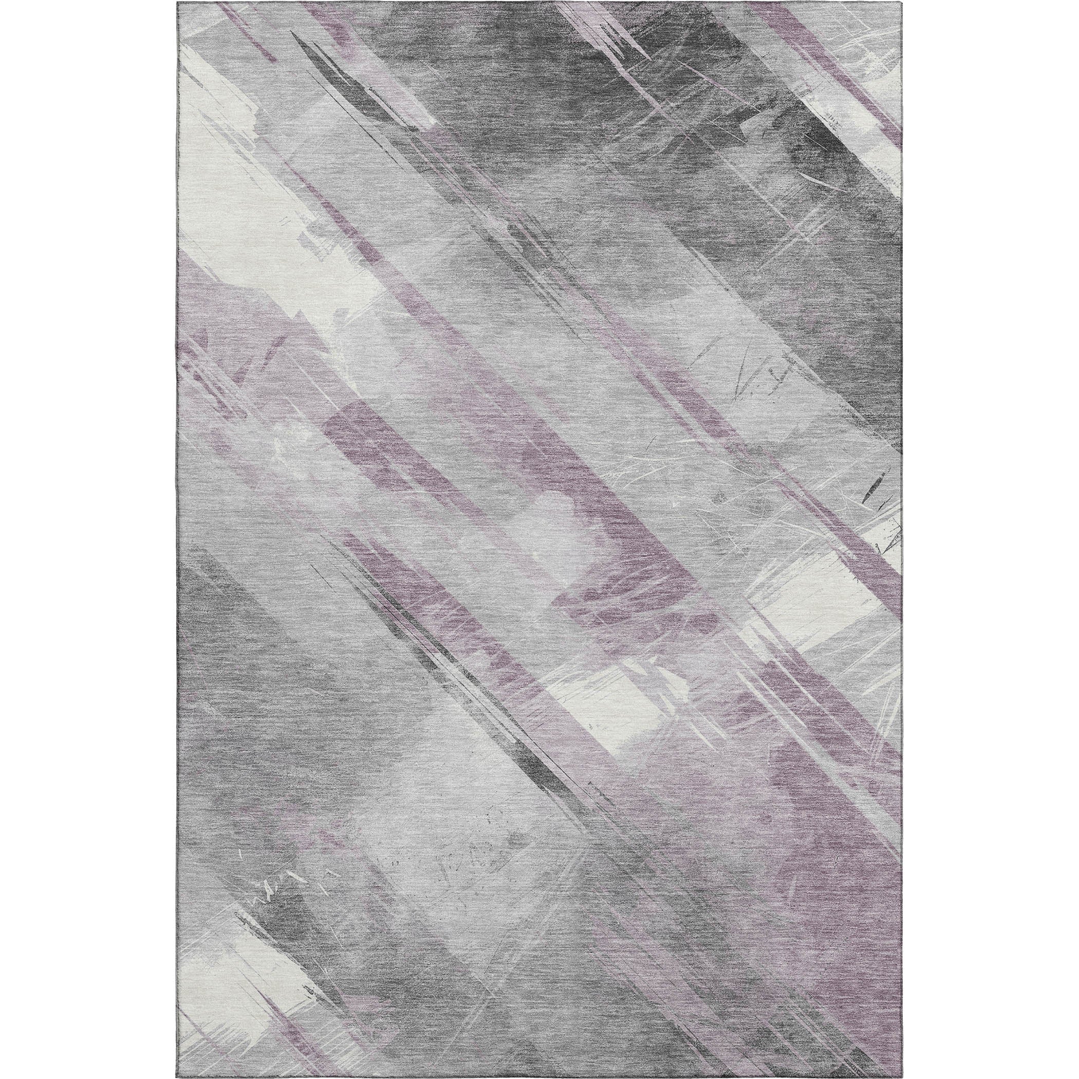 Seoul Machine Washable Transitional Lavender Purple Rug 2'6" x 3'10" #shape_Rectangle