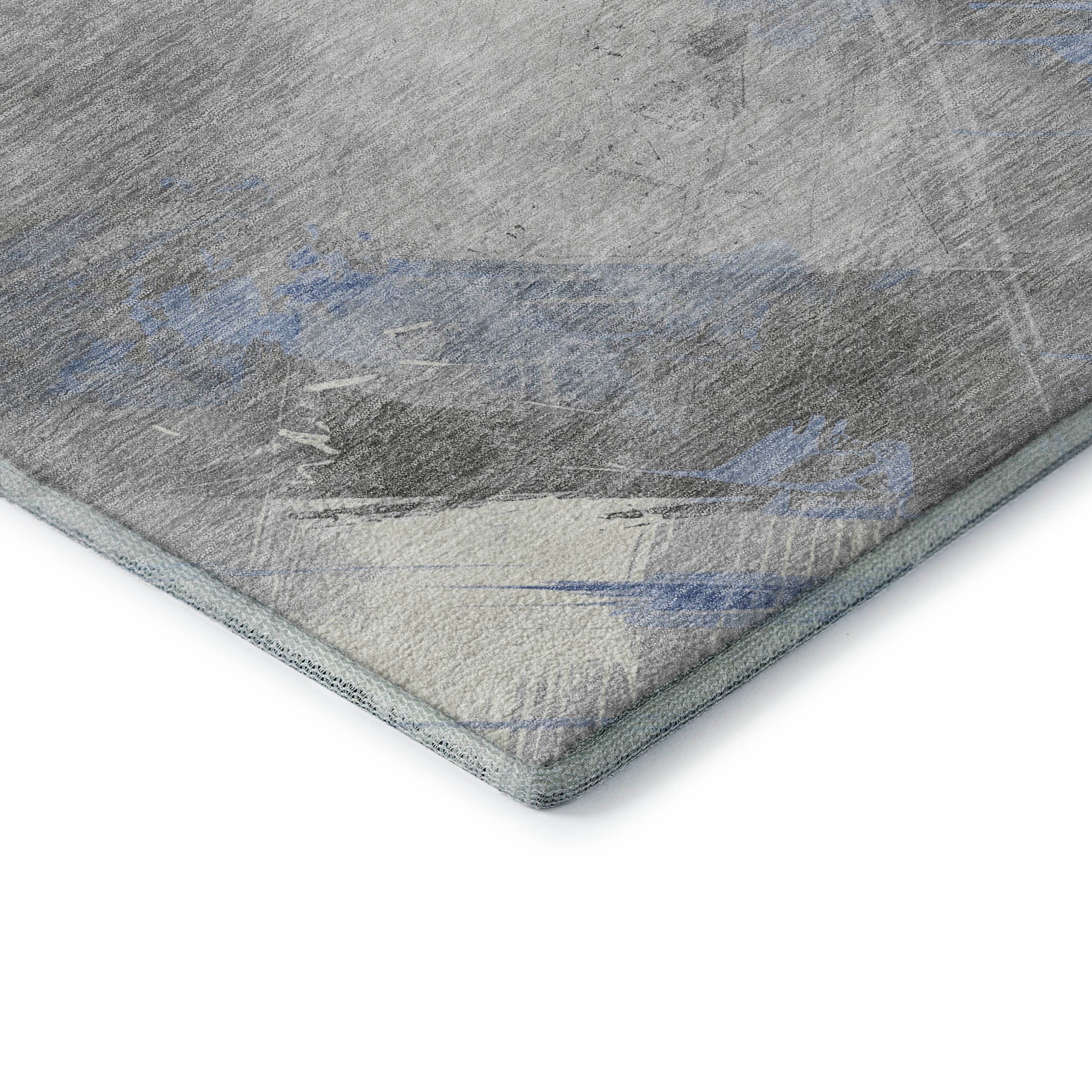 Seoul Machine Washable Transitional Sky Blue Rug 1'8" x 2'6" #shape_Rectangle
