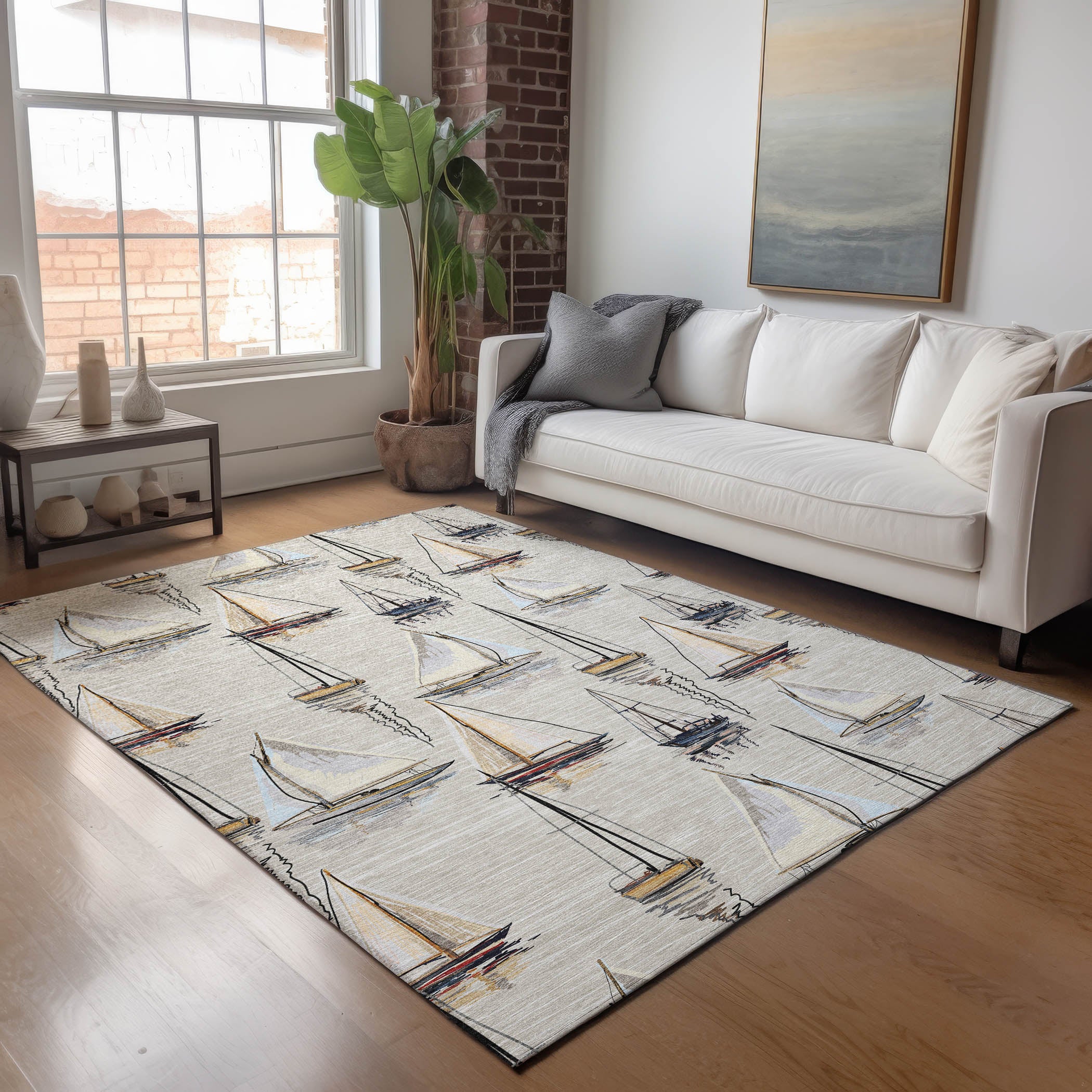 Dublin Machine Washable Coastal Ivory Rug 2'6" x 3'10" #shape_Rectangle
