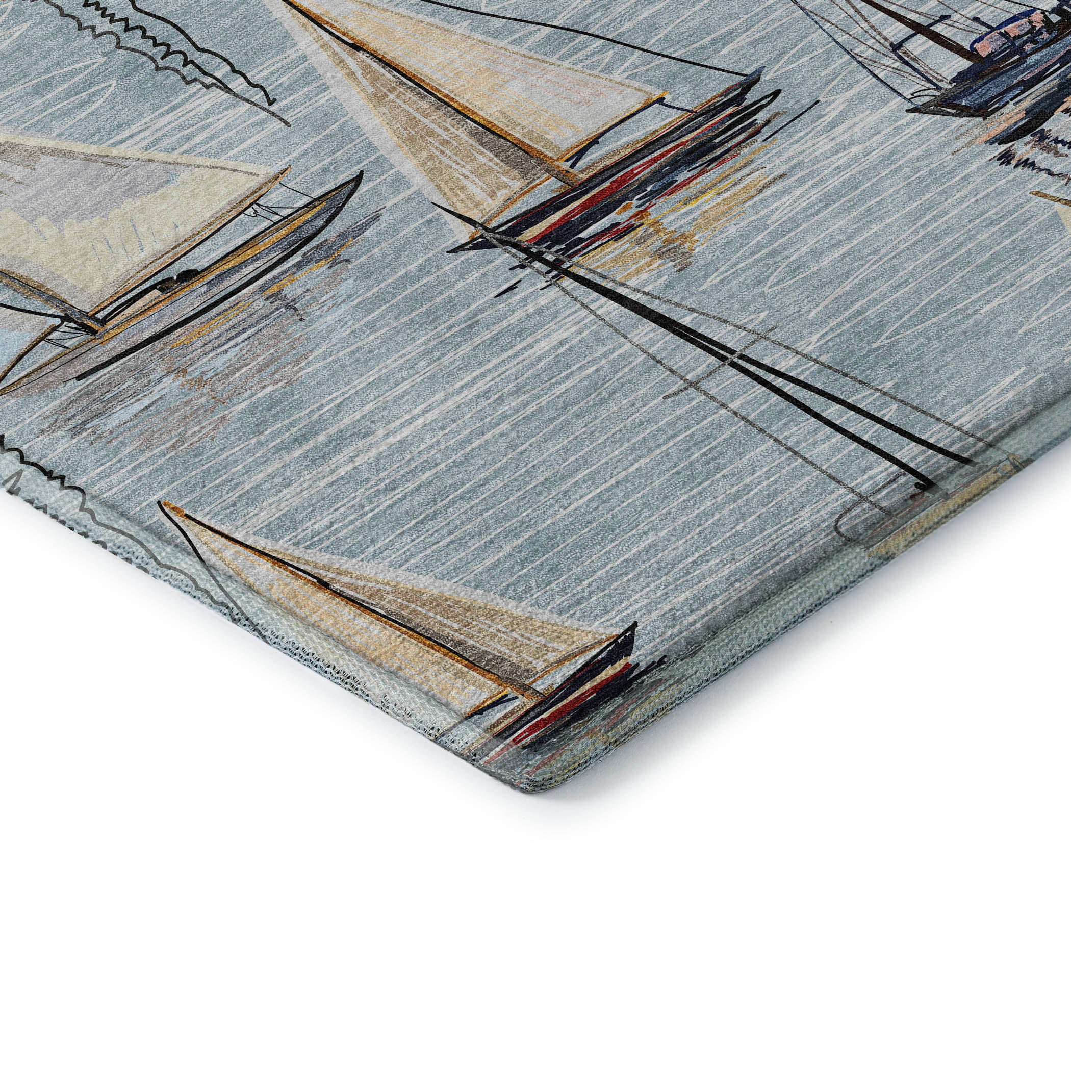 Dublin Machine Washable Coastal Sky Blue Rug 1'8" x 2'6" #shape_Rectangle