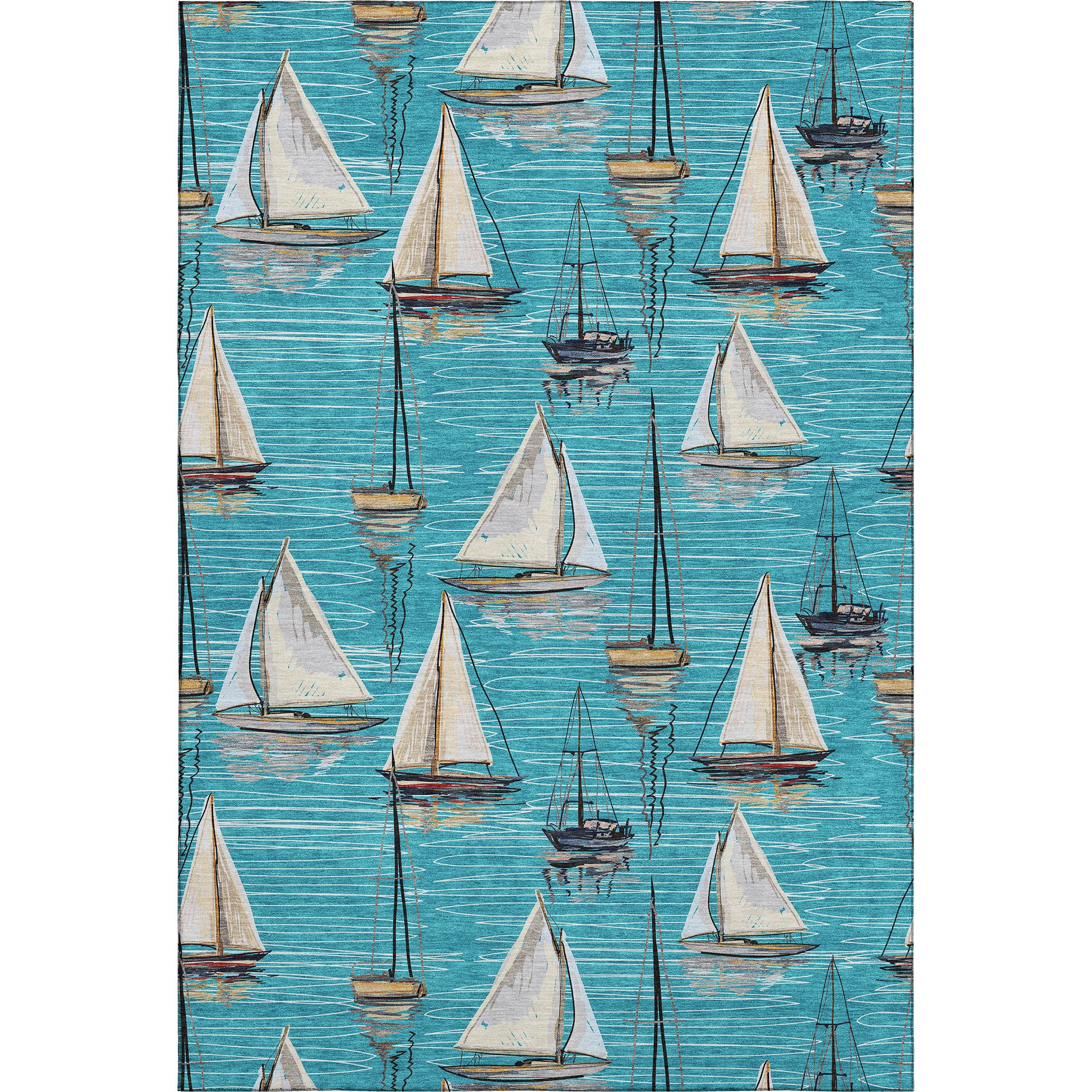 Dublin Machine Washable Coastal Teal Rug 2'6" x 3'10" #shape_Rectangle