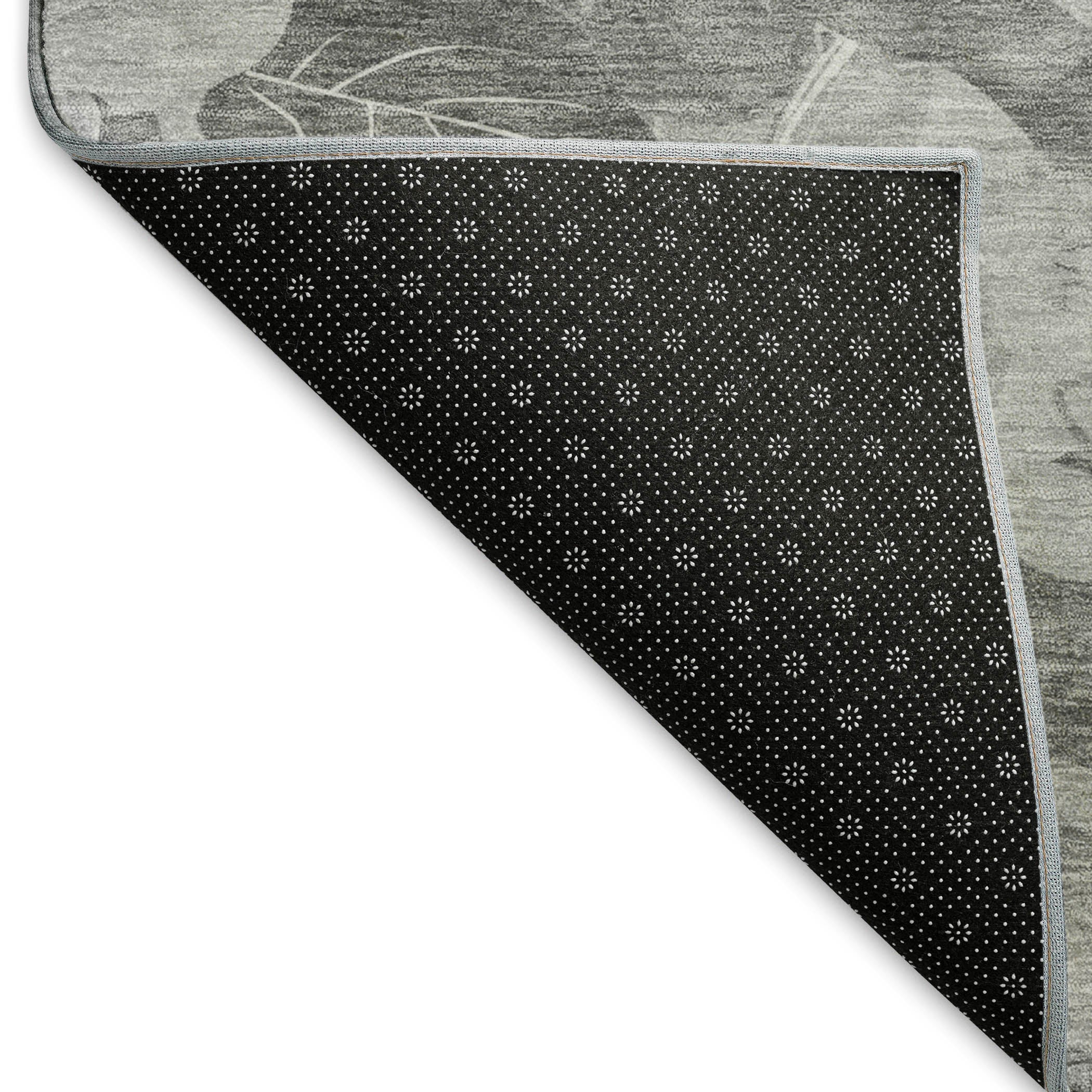 Bangkok Machine Washable Transitional Gray Rug 1'8" x 2'6" #shape_Rectangle