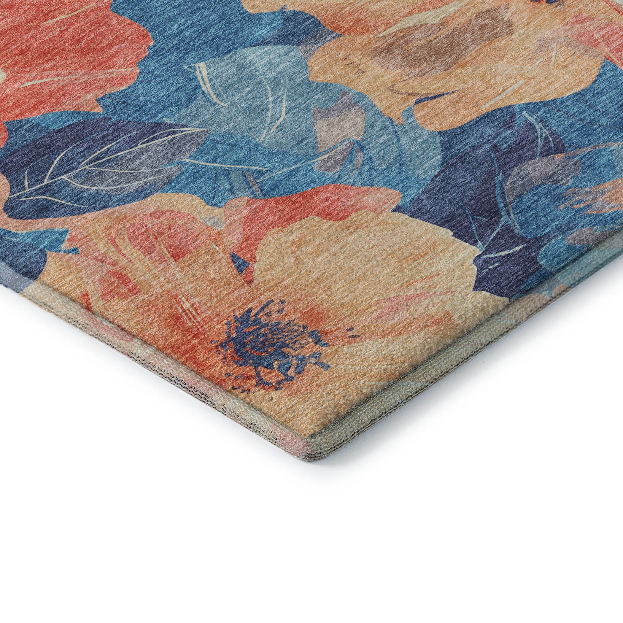 Bangkok Machine Washable Transitional Peach Orange Rug 1'8" x 2'6" #shape_Rectangle