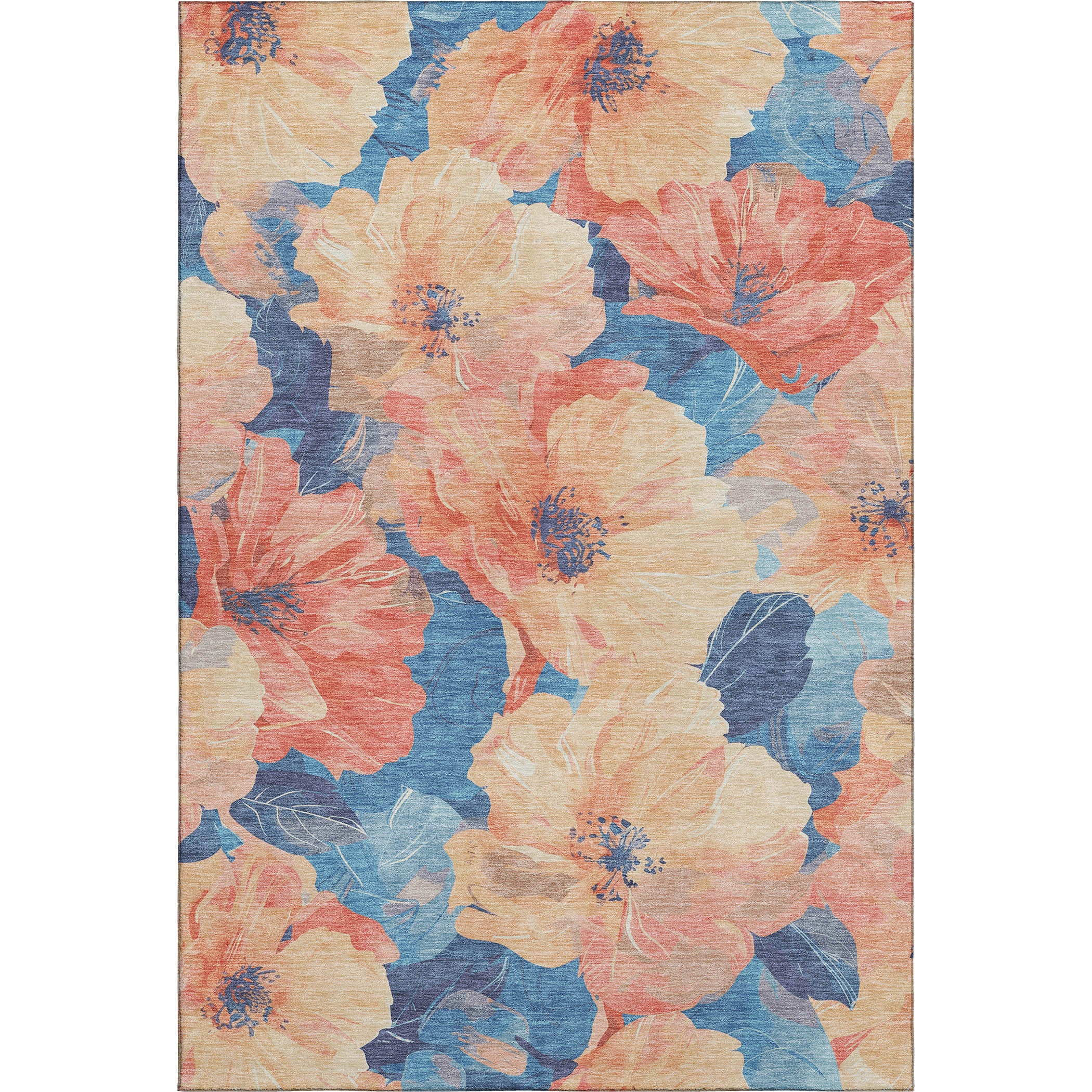 Bangkok Machine Washable Transitional Peach Orange Rug 2'6" x 3'10" #shape_Rectangle