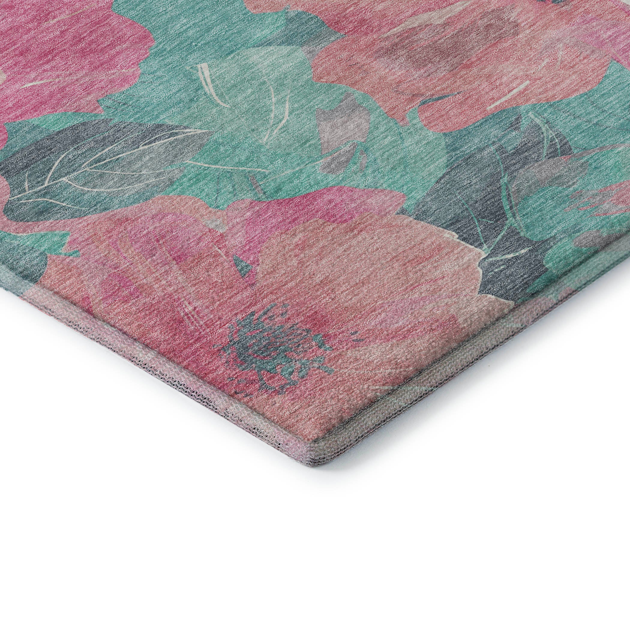 Bangkok Machine Washable Transitional Pink Rug 1'8" x 2'6" #shape_Rectangle