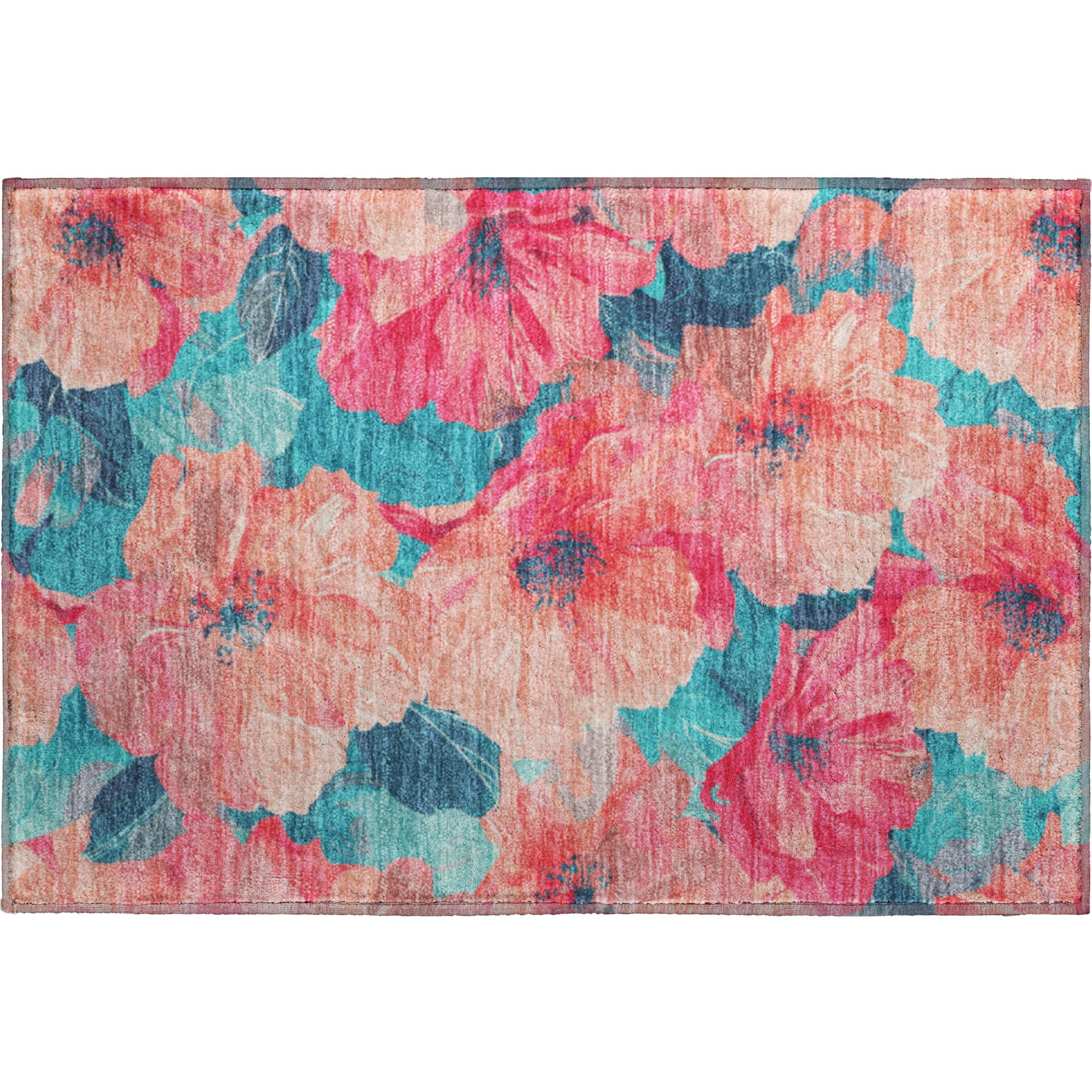 Bangkok Machine Washable Transitional Salmon Orange Rug 1'8" x 2'6" #shape_Rectangle
