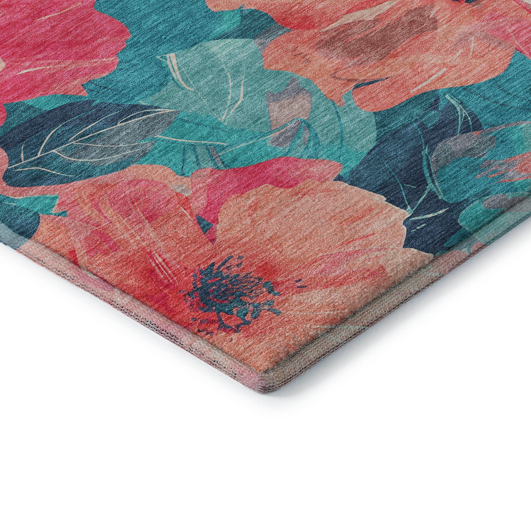 Bangkok Machine Washable Transitional Salmon Orange Rug 1'8" x 2'6" #shape_Rectangle
