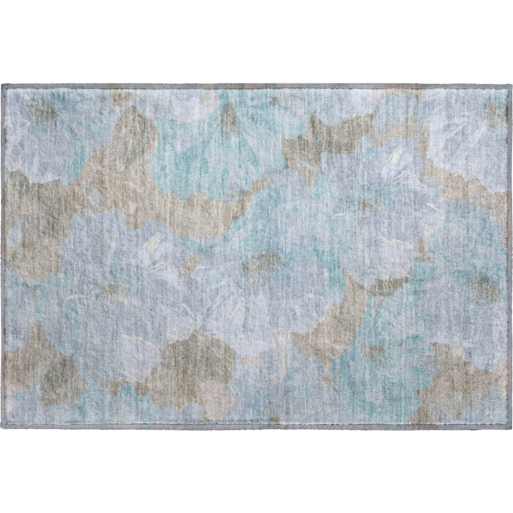 Bangkok Machine Washable Transitional Sky Blue Rug 1'8" x 2'6" #shape_Rectangle