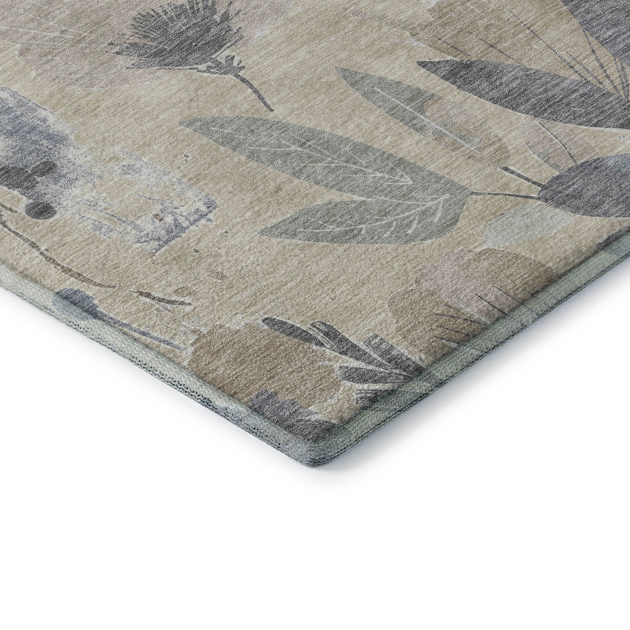 Montevideo Machine Washable Transitional Beige Brown Rug 1'8" x 2'6" #shape_Rectangle
