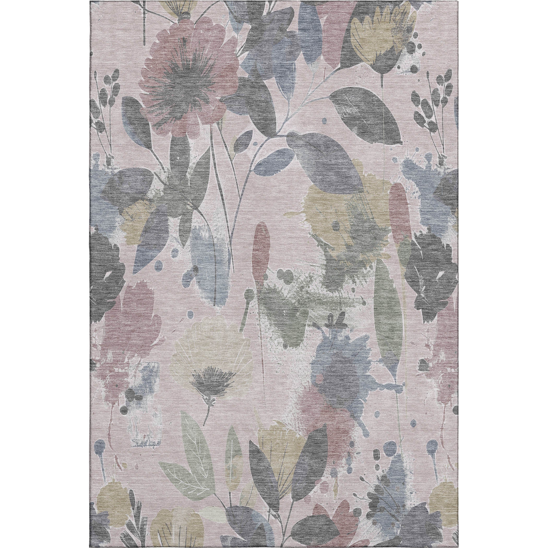 Montevideo Machine Washable Transitional Blush Pink Rug 2'6" x 3'10" #shape_Rectangle