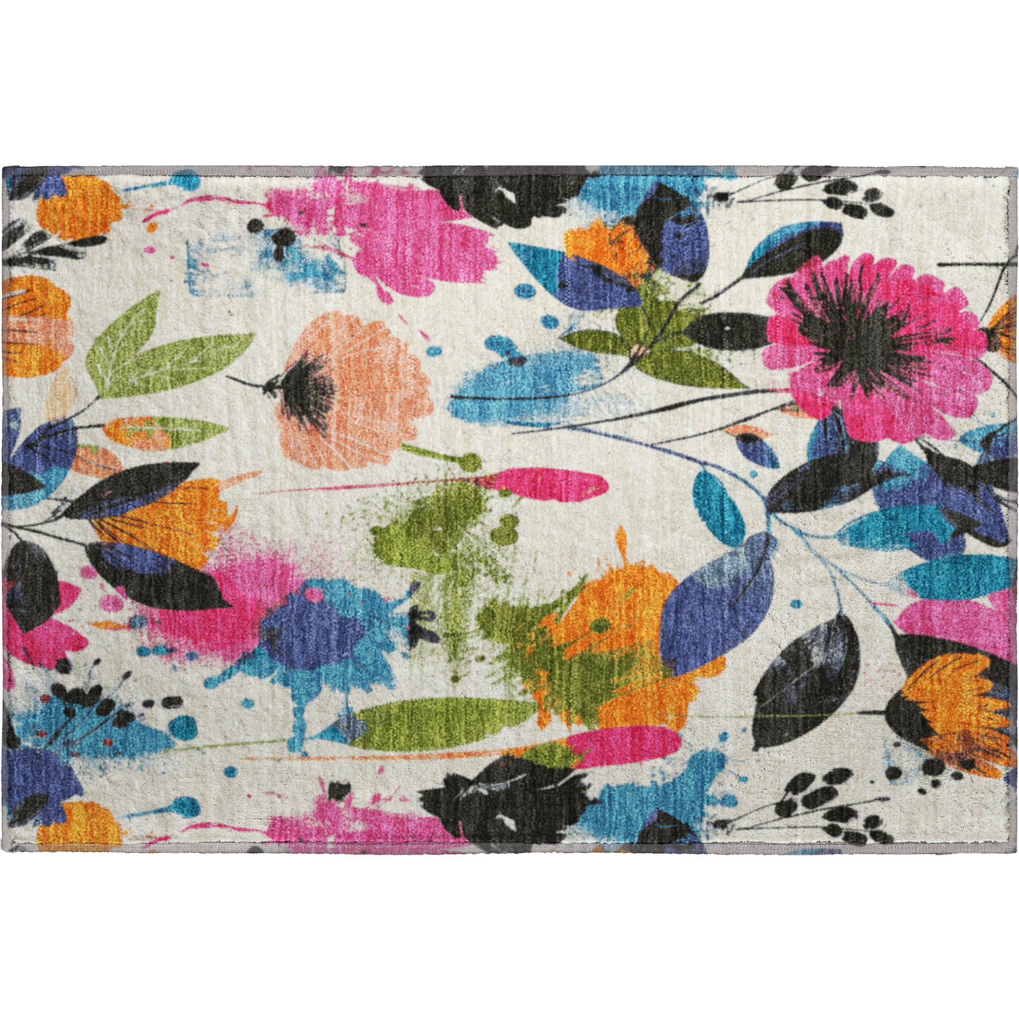 Montevideo Machine Washable Transitional Ivory Rug 1'8" x 2'6" #shape_Rectangle