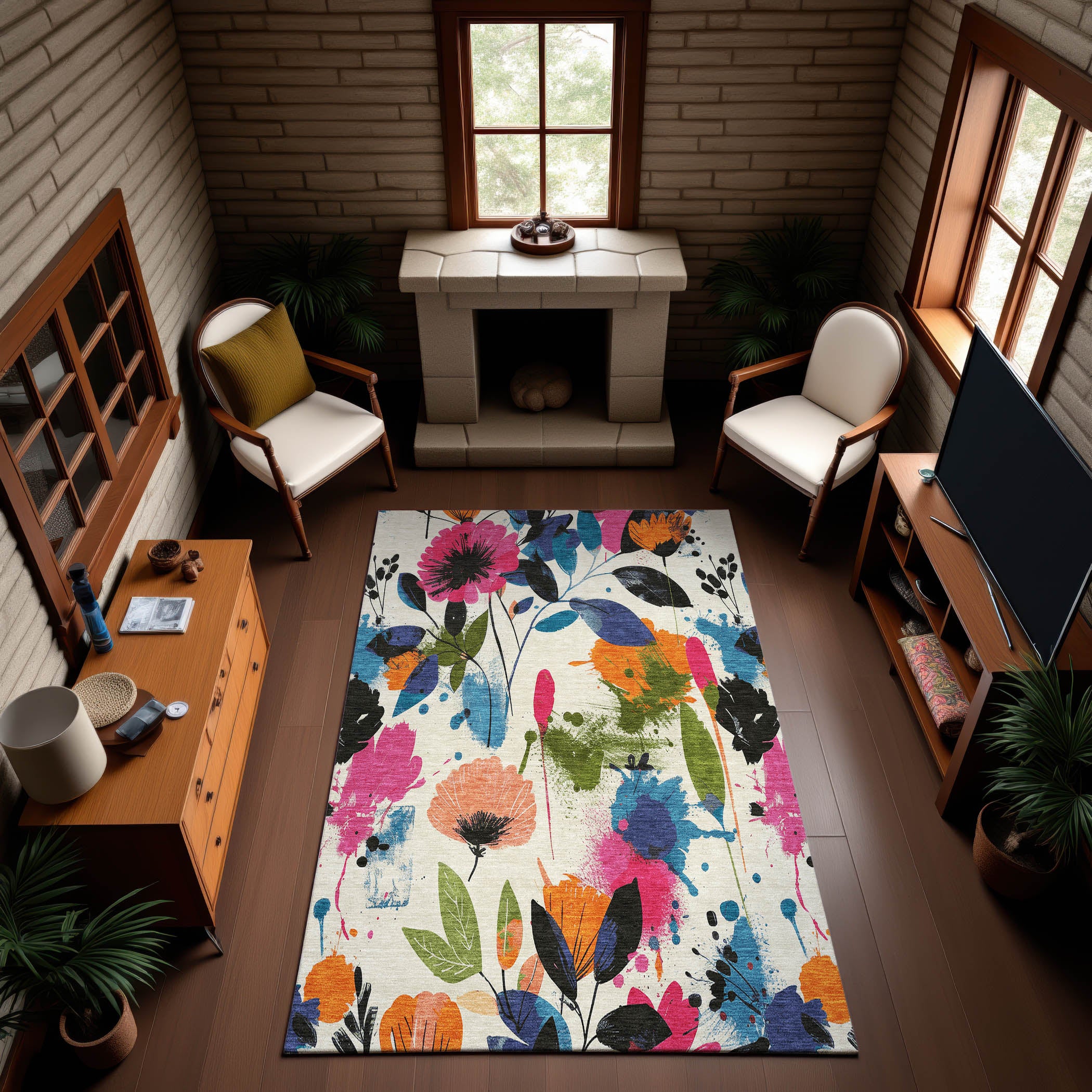 Montevideo Machine Washable Transitional Ivory Rug 2'6" x 3'10" #shape_Rectangle