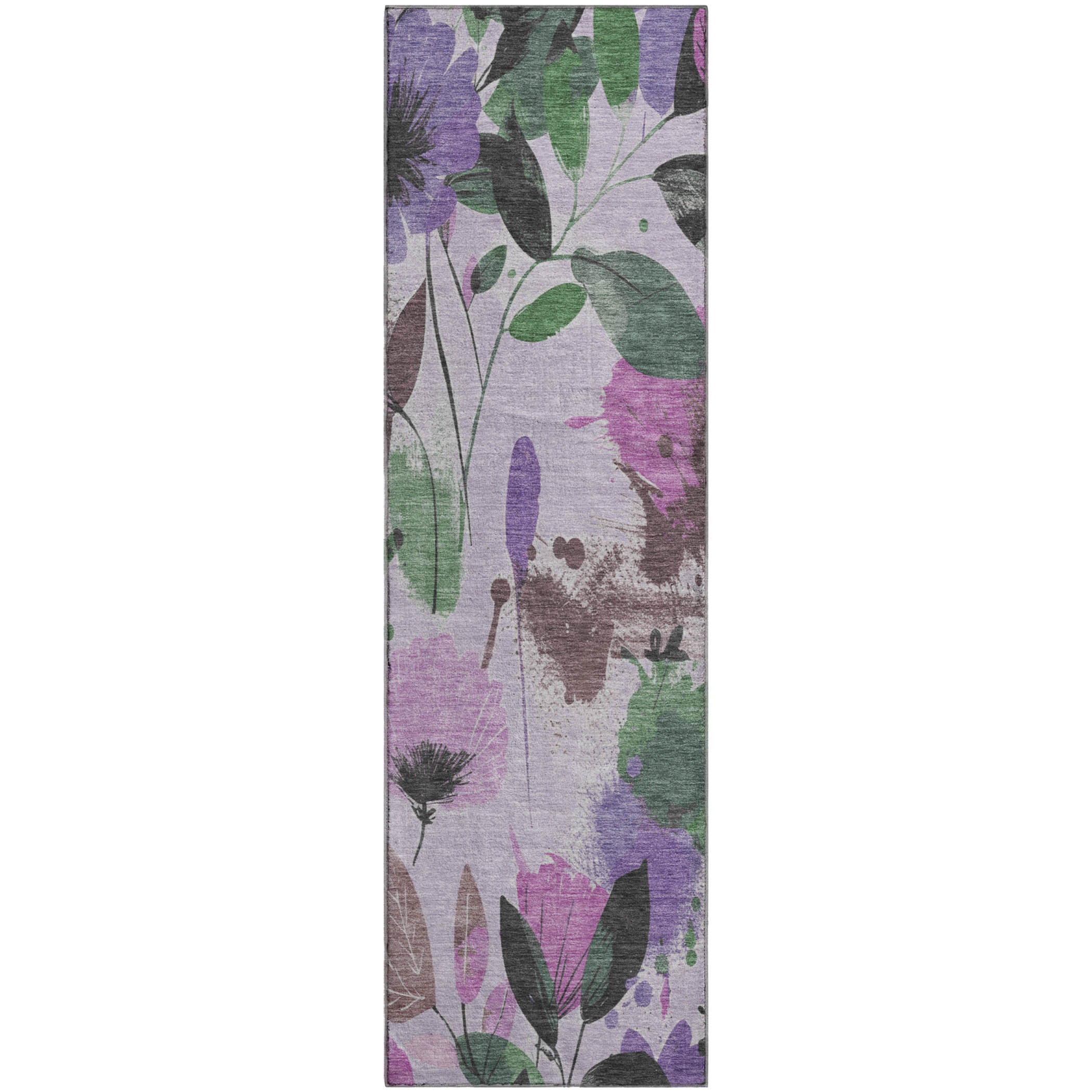 Montevideo Machine Washable Transitional Lavender Purple Rug 2'3" x 7'6" #shape_Runner