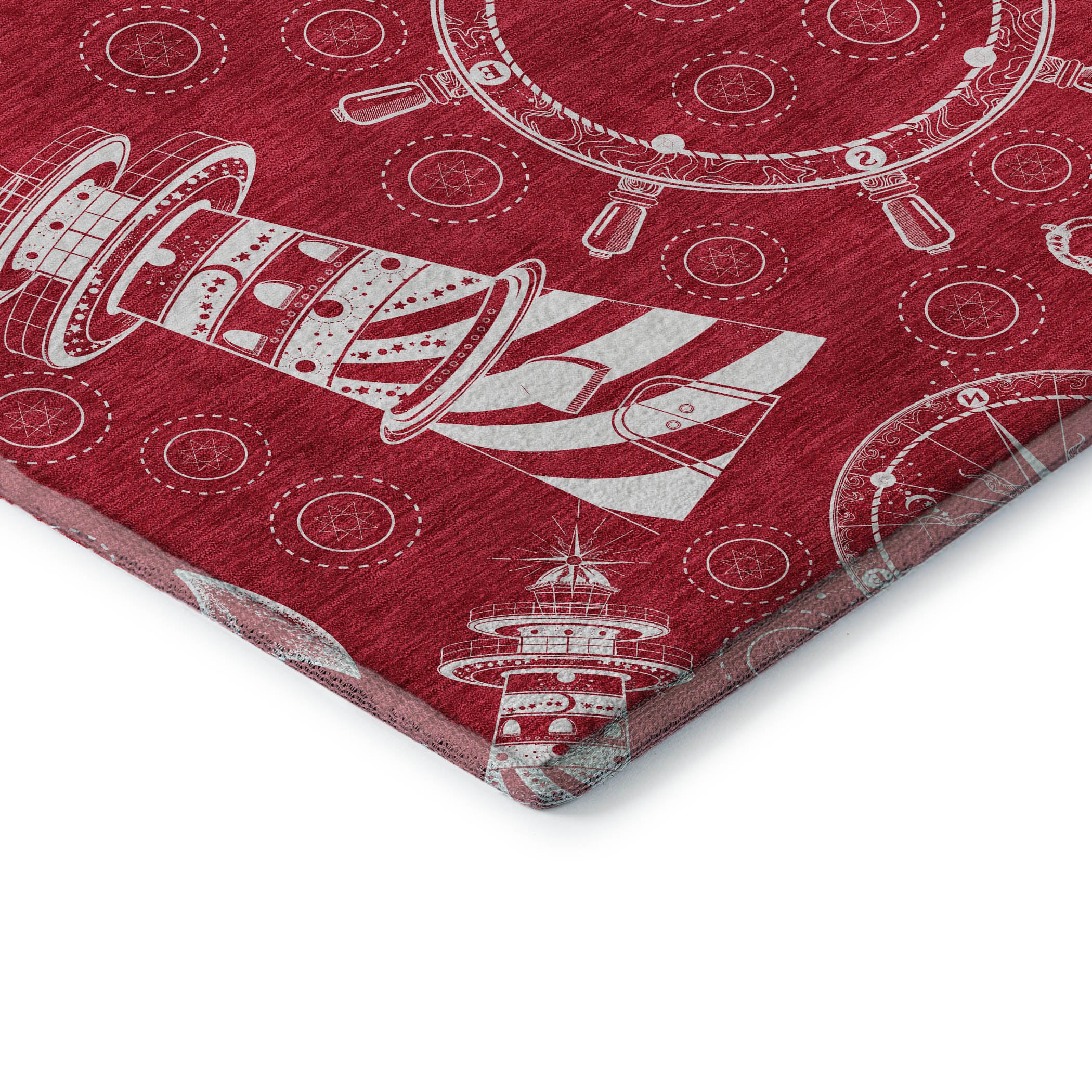 Baku Machine Washable Coastal Red Rug 1'8" x 2'6" #shape_Rectangle