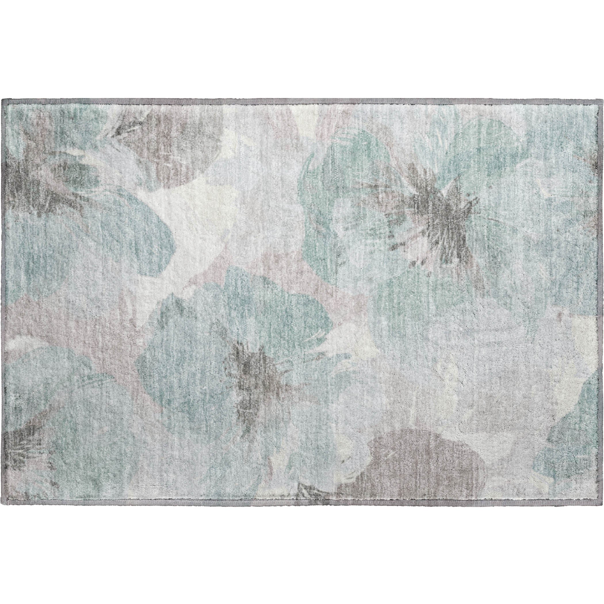 Split Machine Washable Transitional Seafoam Blue Rug 1'8" x 2'6" #shape_Rectangle