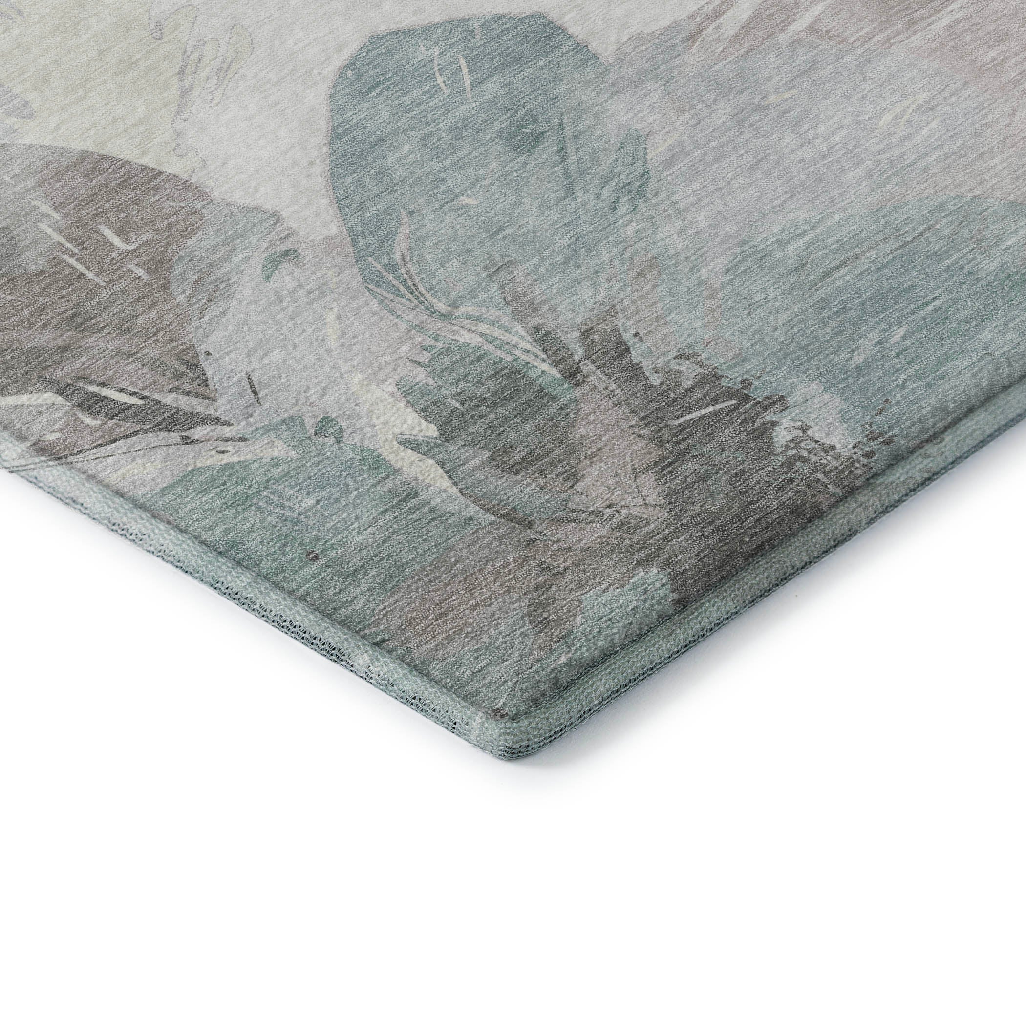 Split Machine Washable Transitional Seafoam Blue Rug 1'8" x 2'6" #shape_Rectangle