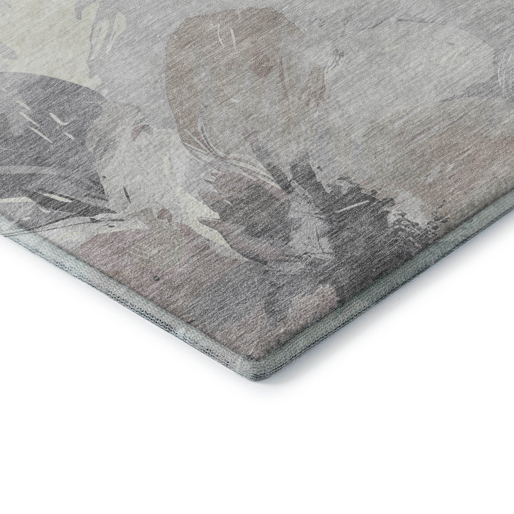 Split Machine Washable Transitional Taupe Brown Rug 1'8" x 2'6" #shape_Rectangle