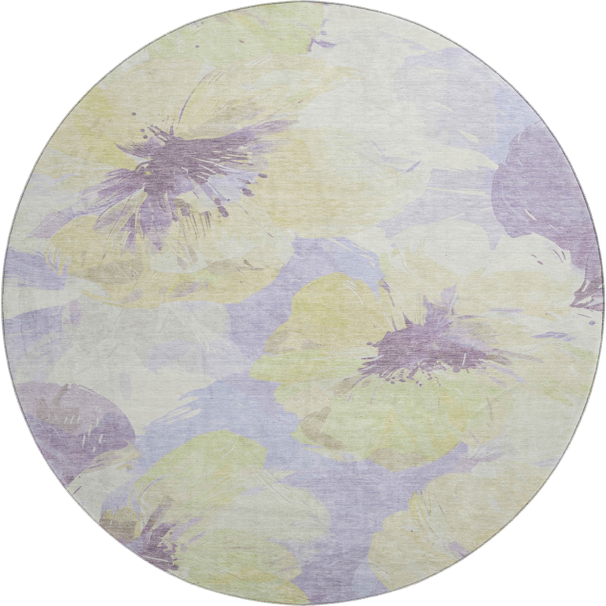 Split Machine Washable Transitional Wheat Gold Rug 8' x 8' #shape_Round