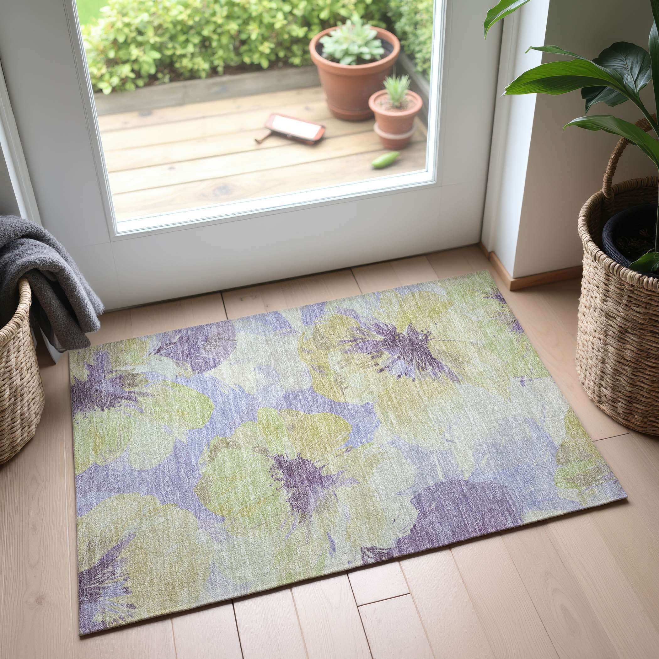 Split Machine Washable Transitional Wheat Gold Rug 1'8" x 2'6" #shape_Rectangle