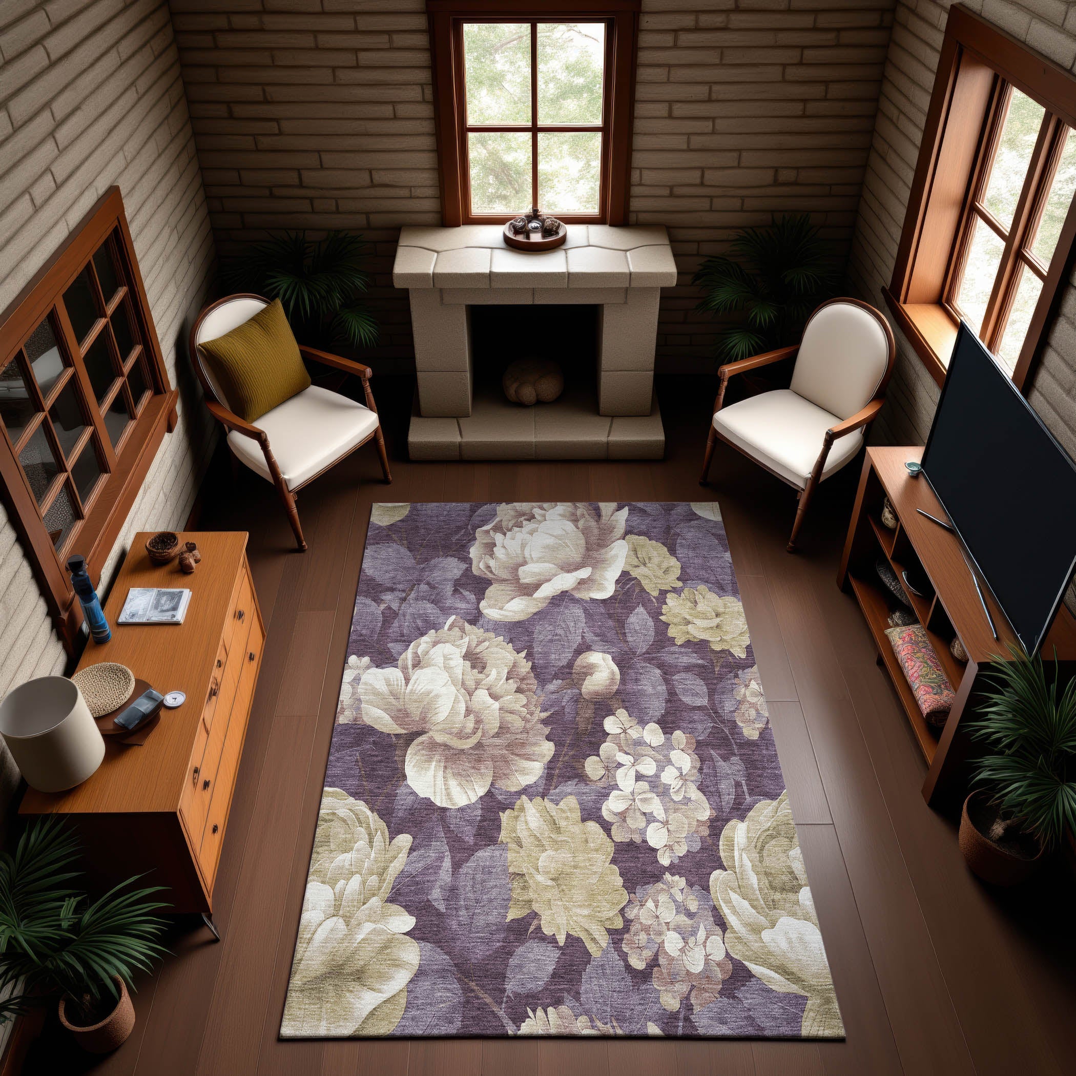 Oslo Machine Washable Transitional Beige Brown Rug 2'6" x 3'10" #shape_Rectangle