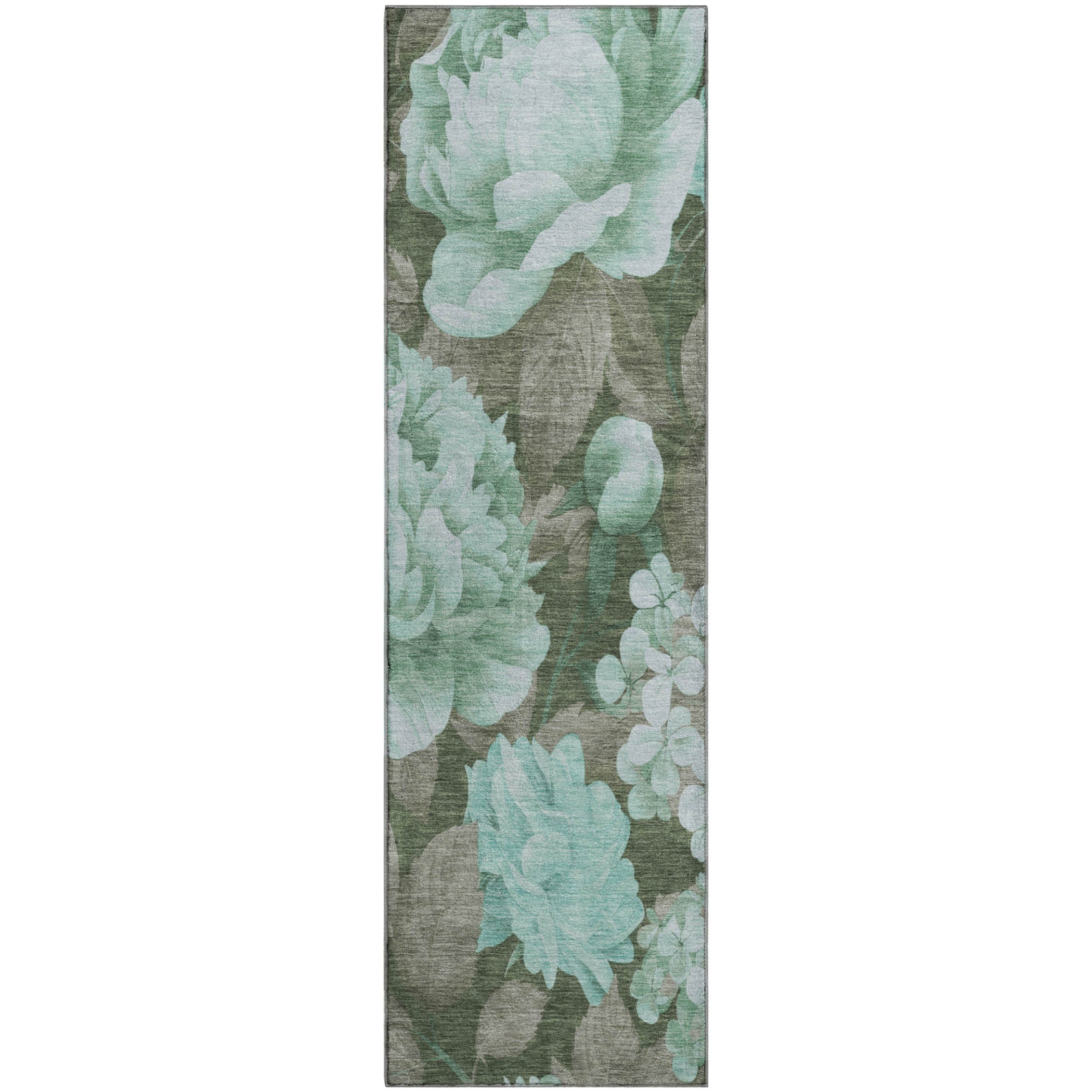 Oslo Machine Washable Transitional Seafoam Blue Rug 2'3" x 7'6" #shape_Runner