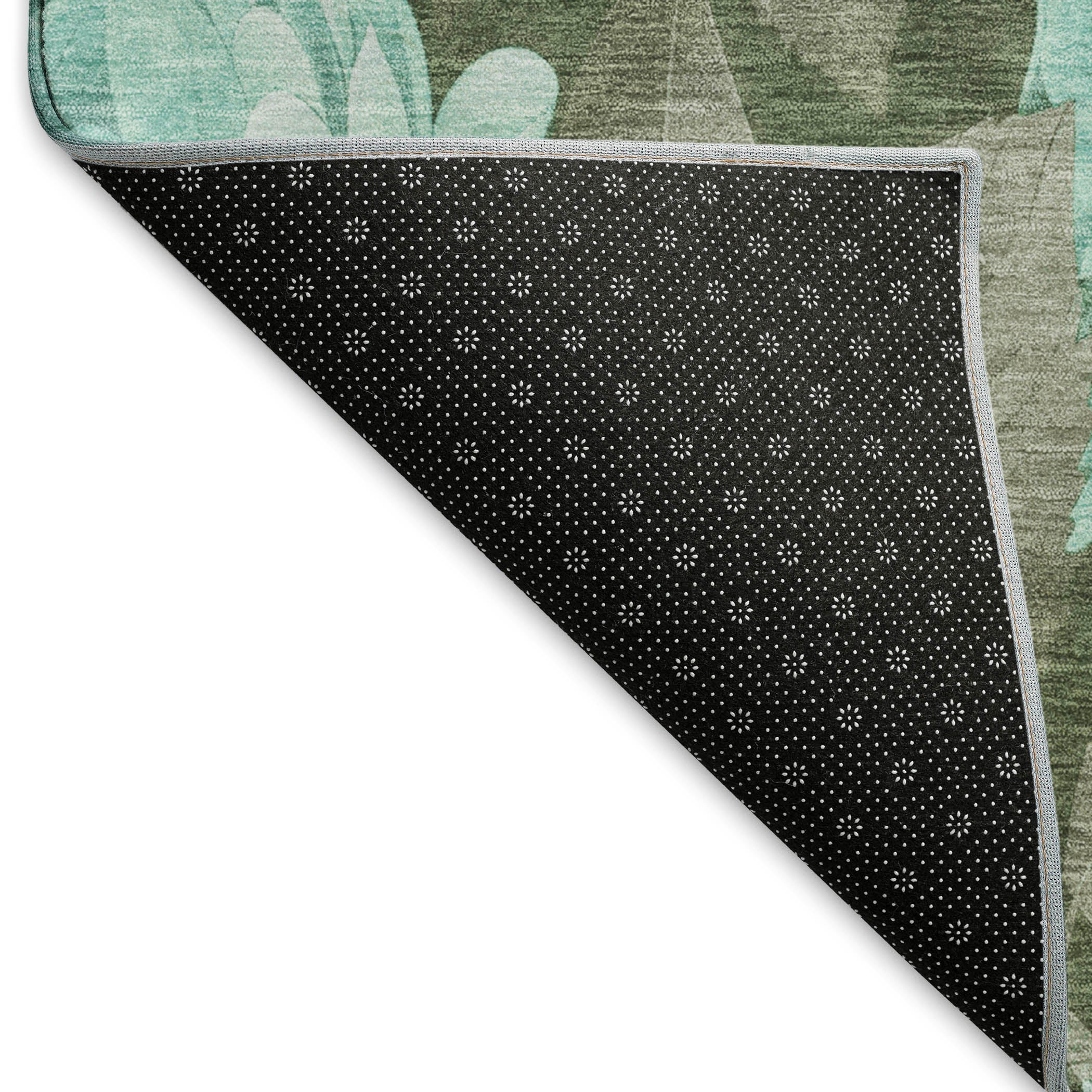 Oslo Machine Washable Transitional Seafoam Blue Rug 1'8" x 2'6" #shape_Rectangle
