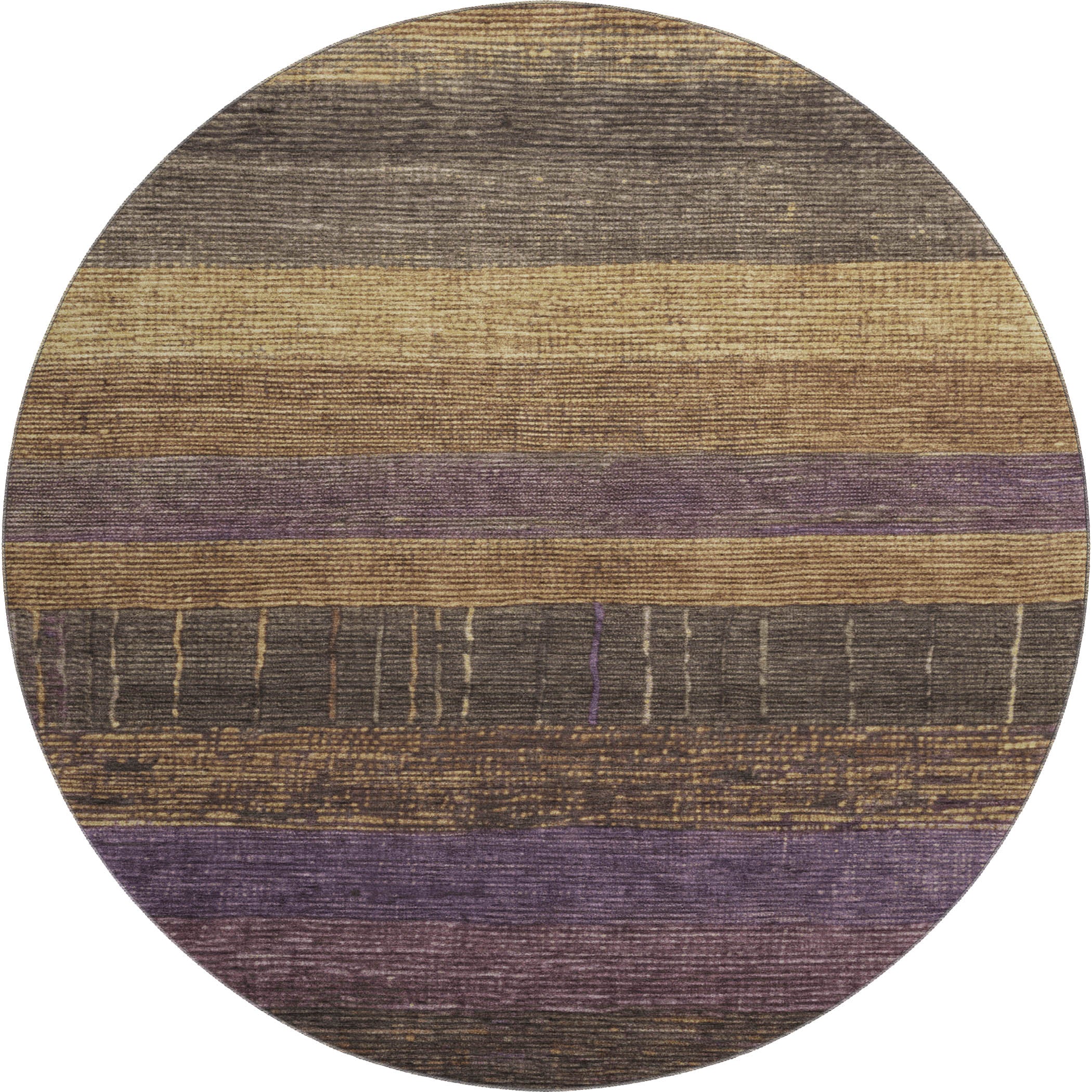 Baku Machine Washable Transitional Brown Rug 8' x 8' #shape_Round