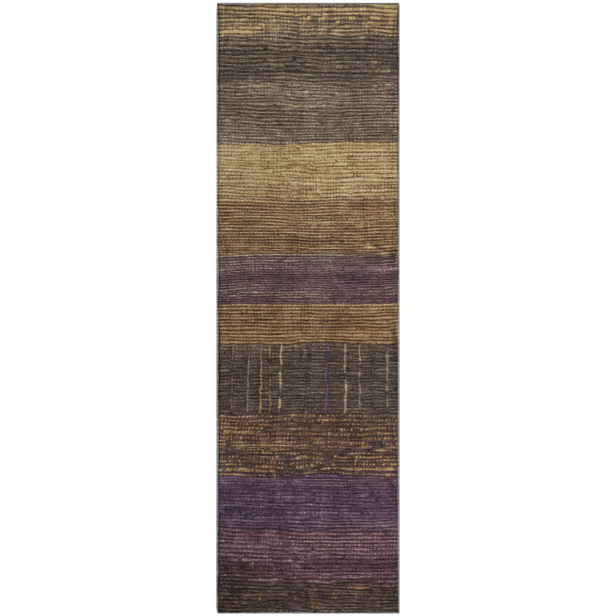Baku Machine Washable Transitional Brown Rug 2'3" x 7'6" #shape_Runner