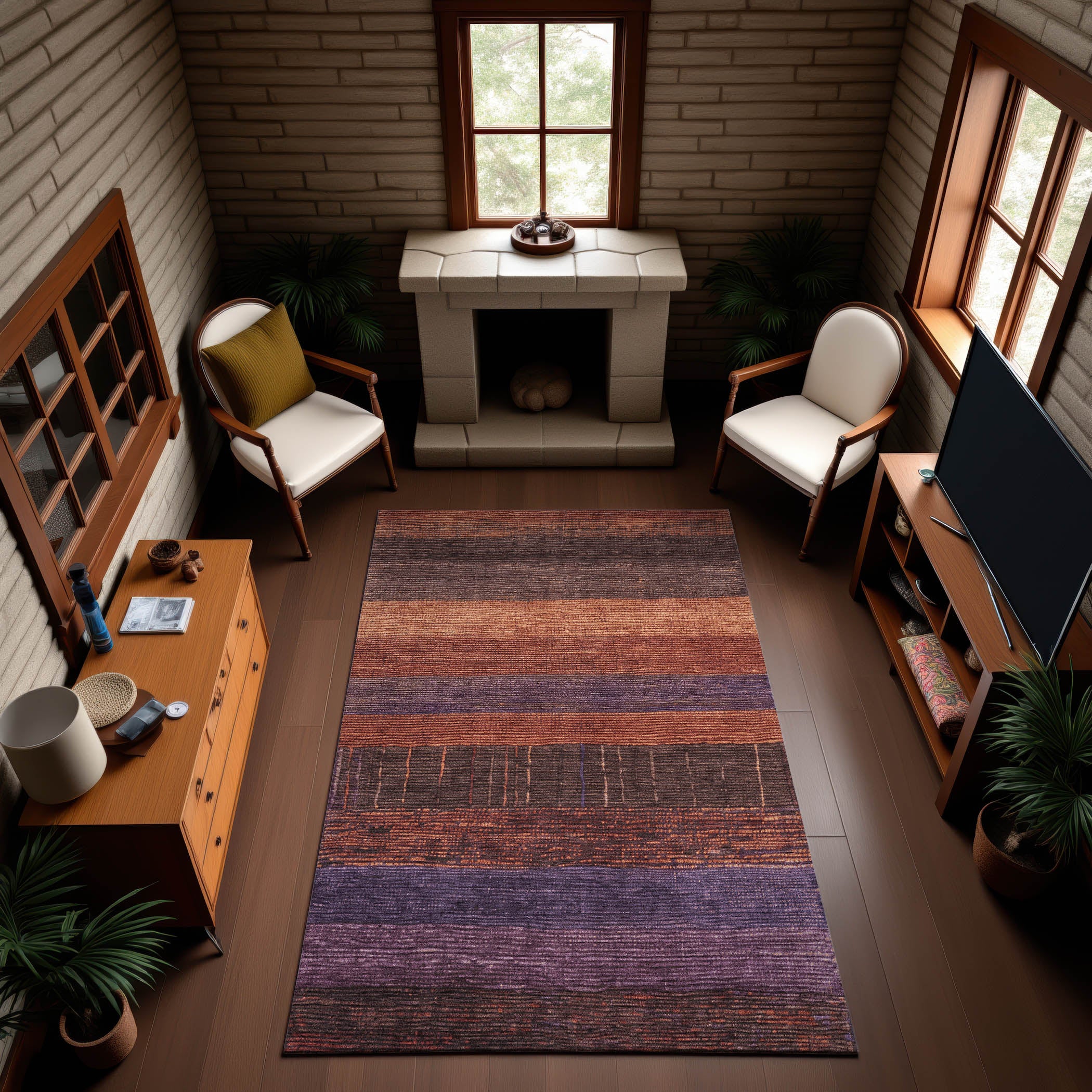 Baku Machine Washable Transitional Paprika Orange Rug 2'6" x 3'10" #shape_Rectangle