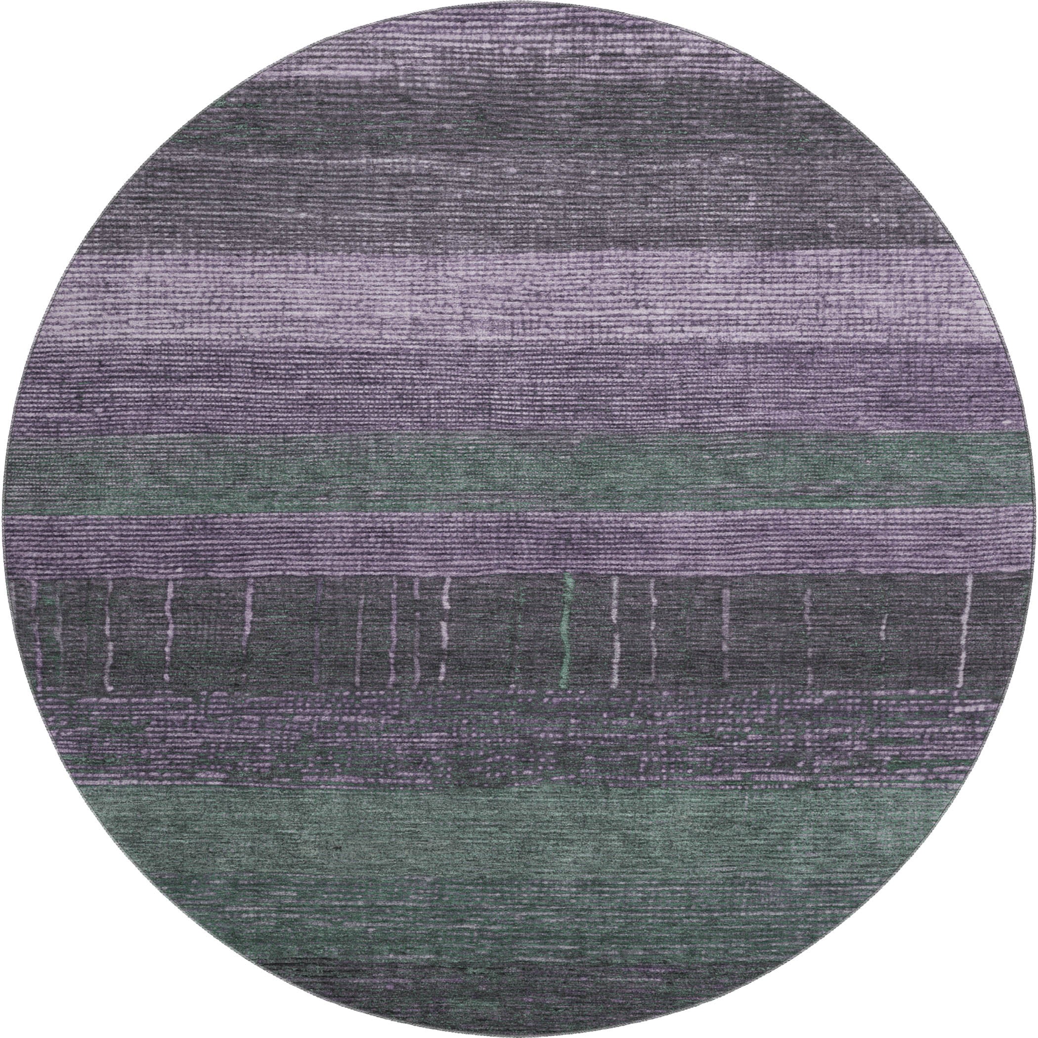 Baku Machine Washable Transitional Purple Rug 8' x 8' #shape_Round