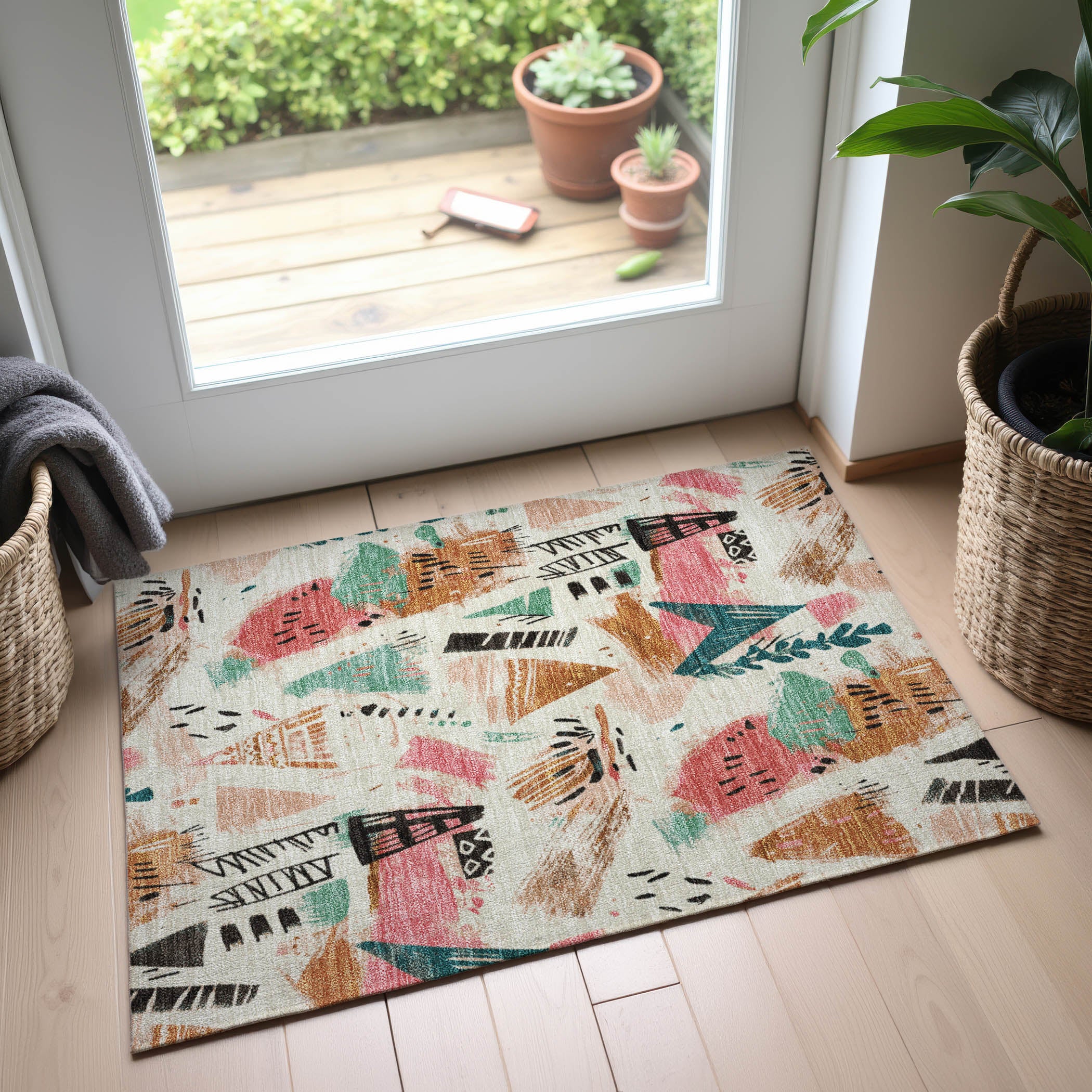 Cusco Machine Washable Transitional Ivory Rug 1'8" x 2'6" #shape_Rectangle